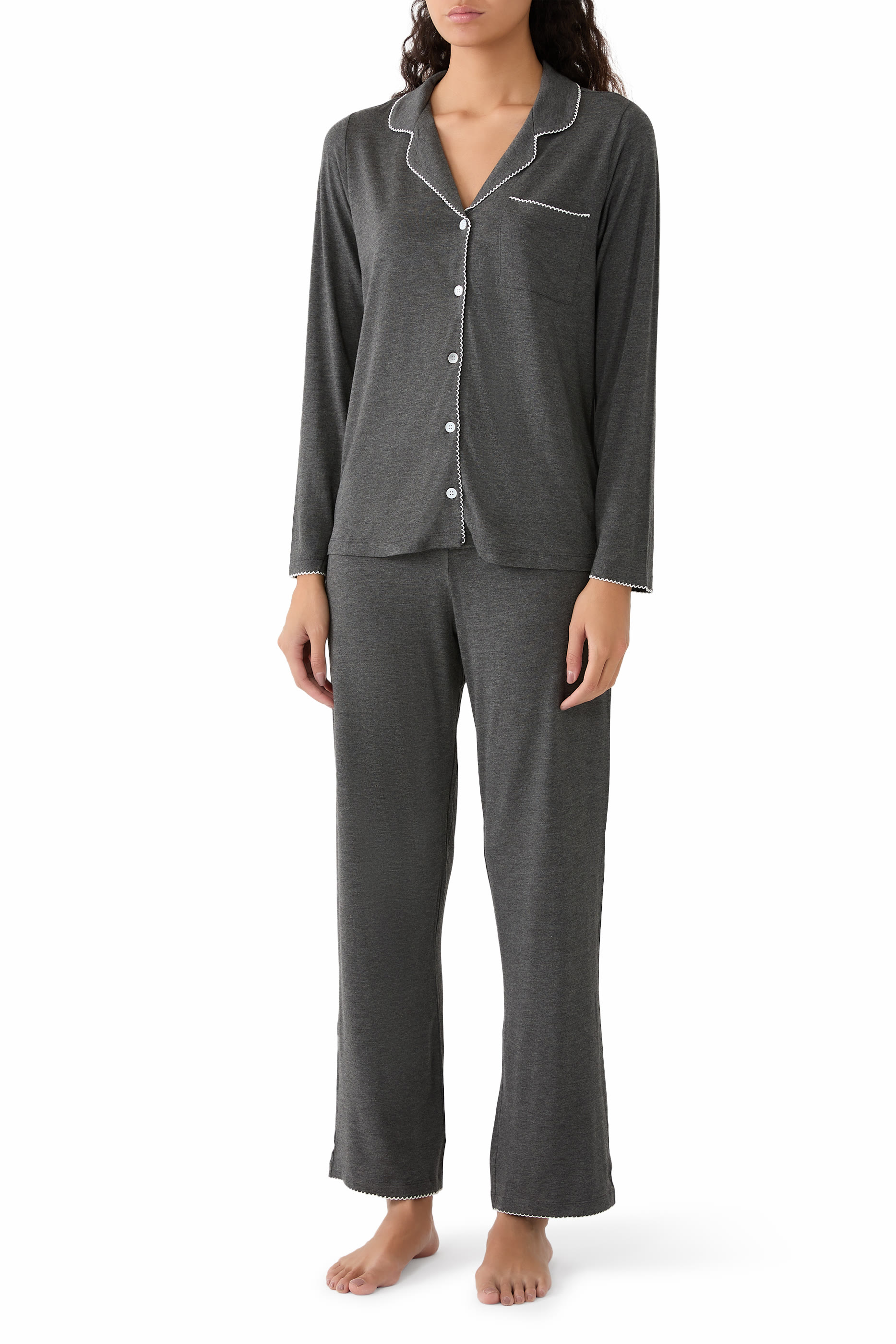 Jersey Stitch Edge Classic Pyjama Set