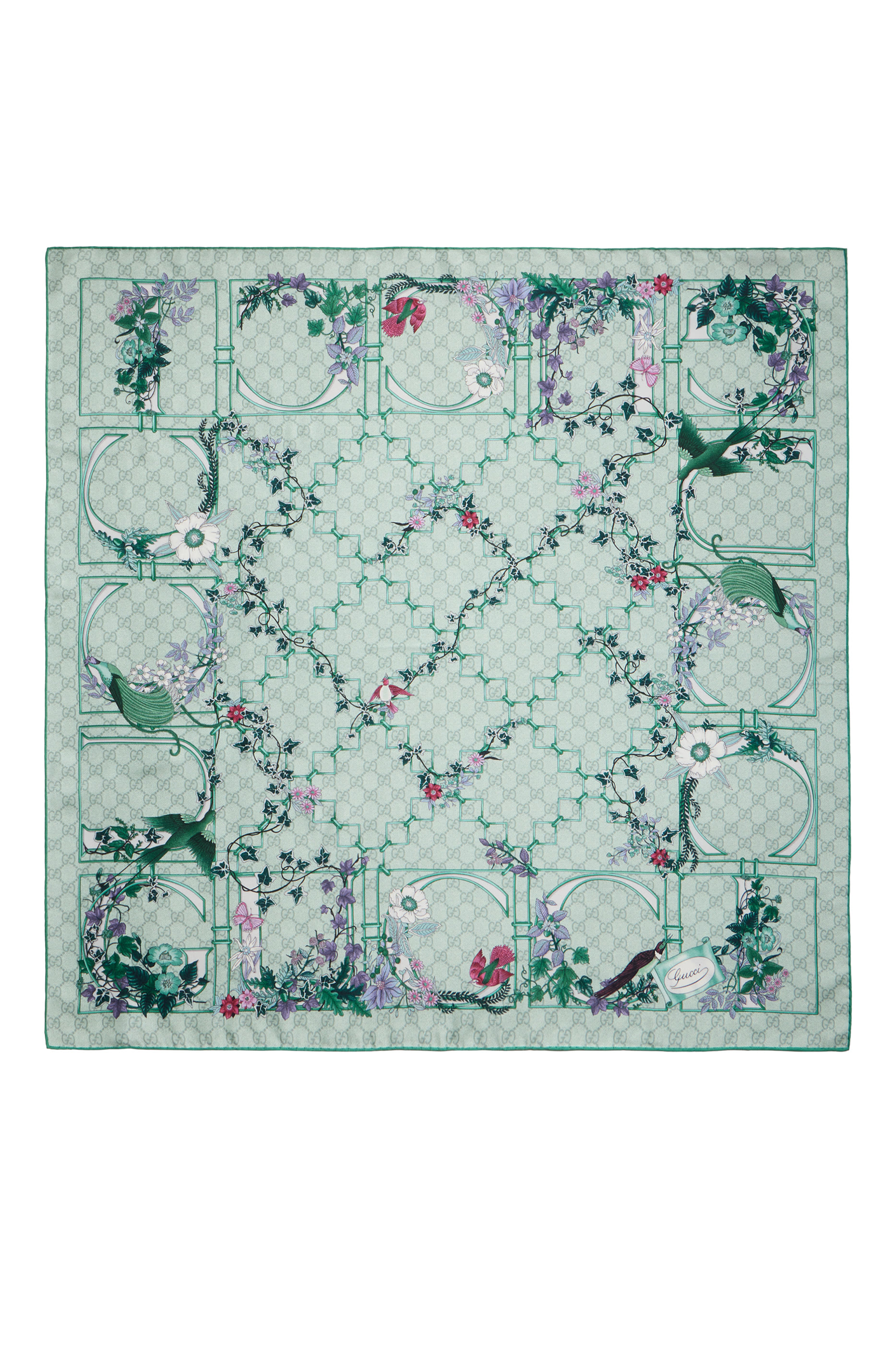 Allover Floral Geometric Print Carr&eacute;