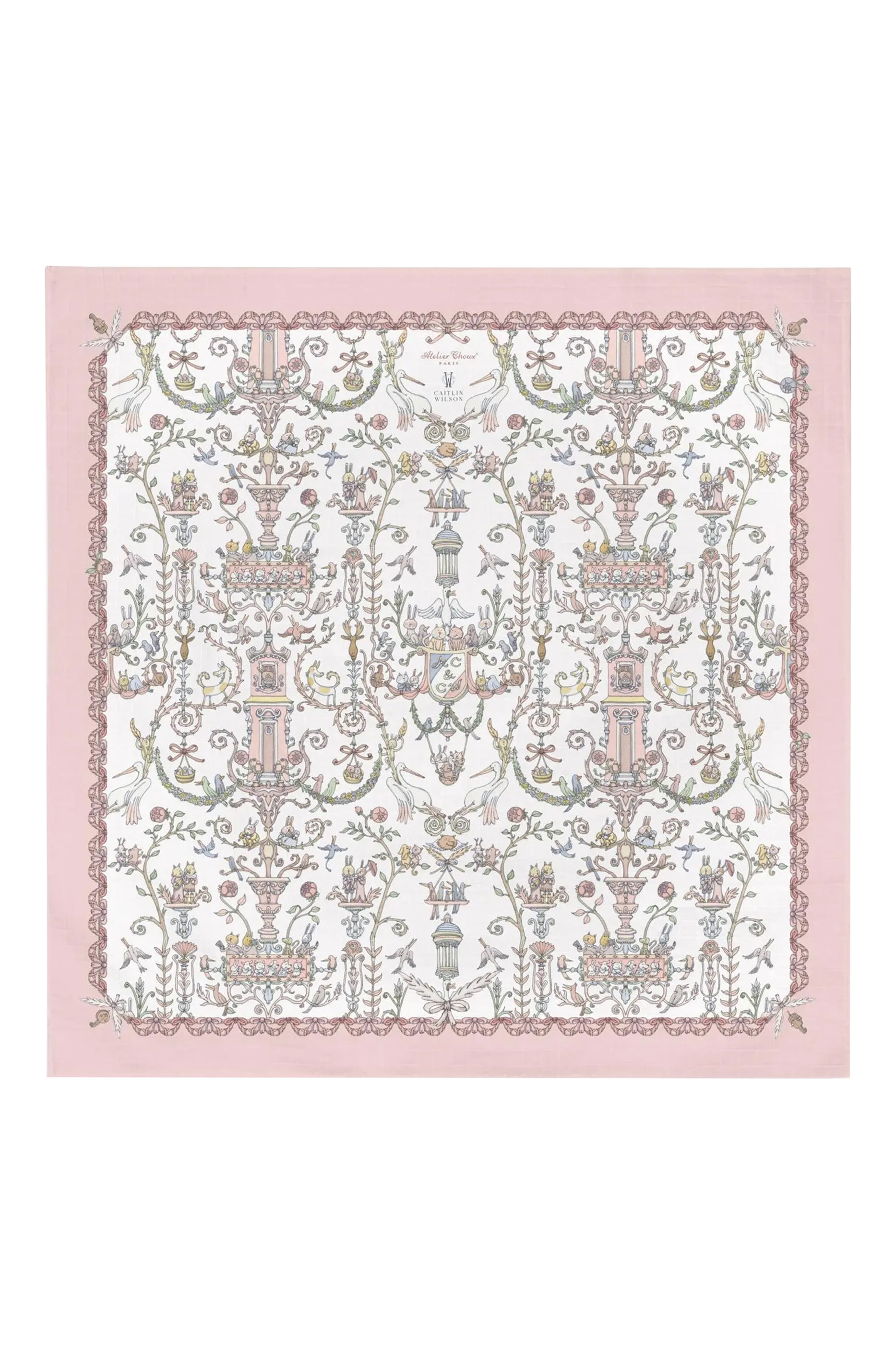 Kids Toile de Jouy Carr&eacute; & Satin Bib Set