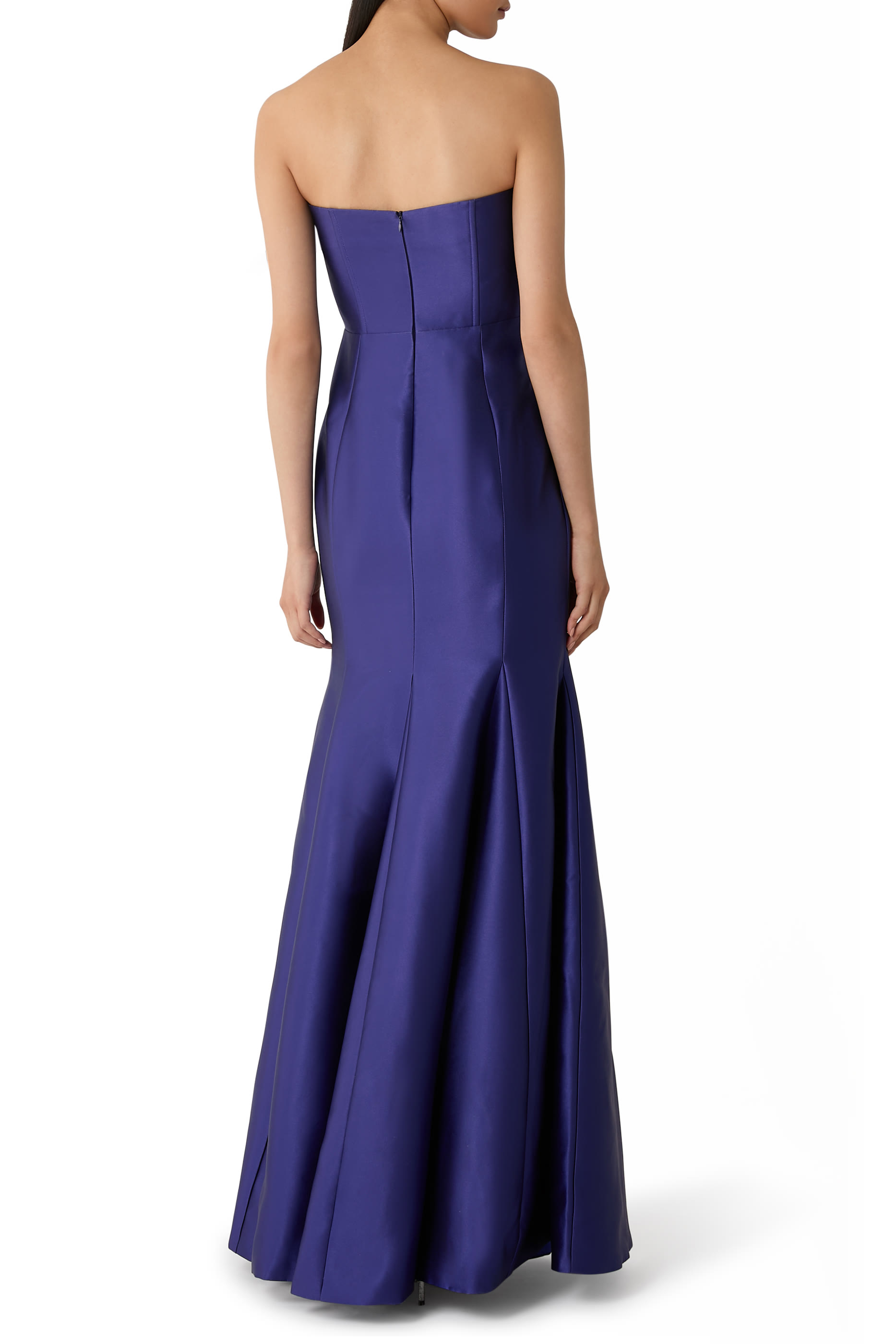 Crystal-Embellished Strapless Gown