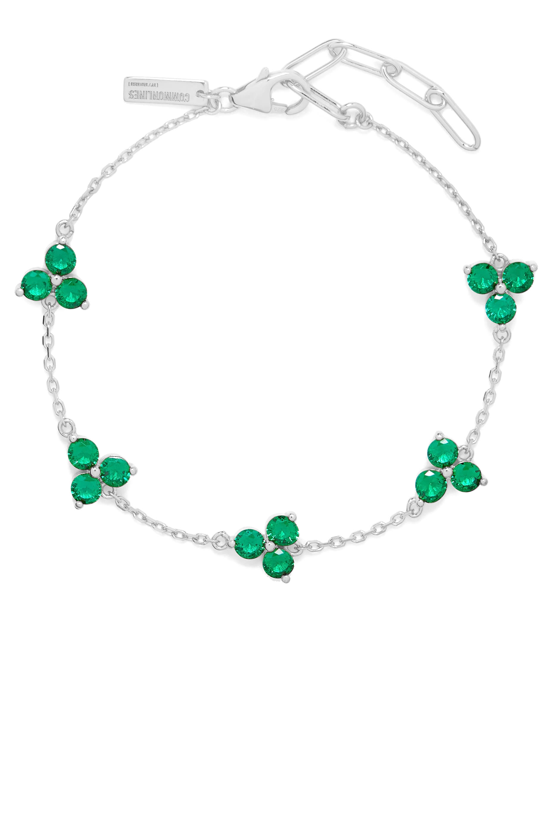  Como Bracelet, Sterling Silver & Emerald Cubic Zirconia