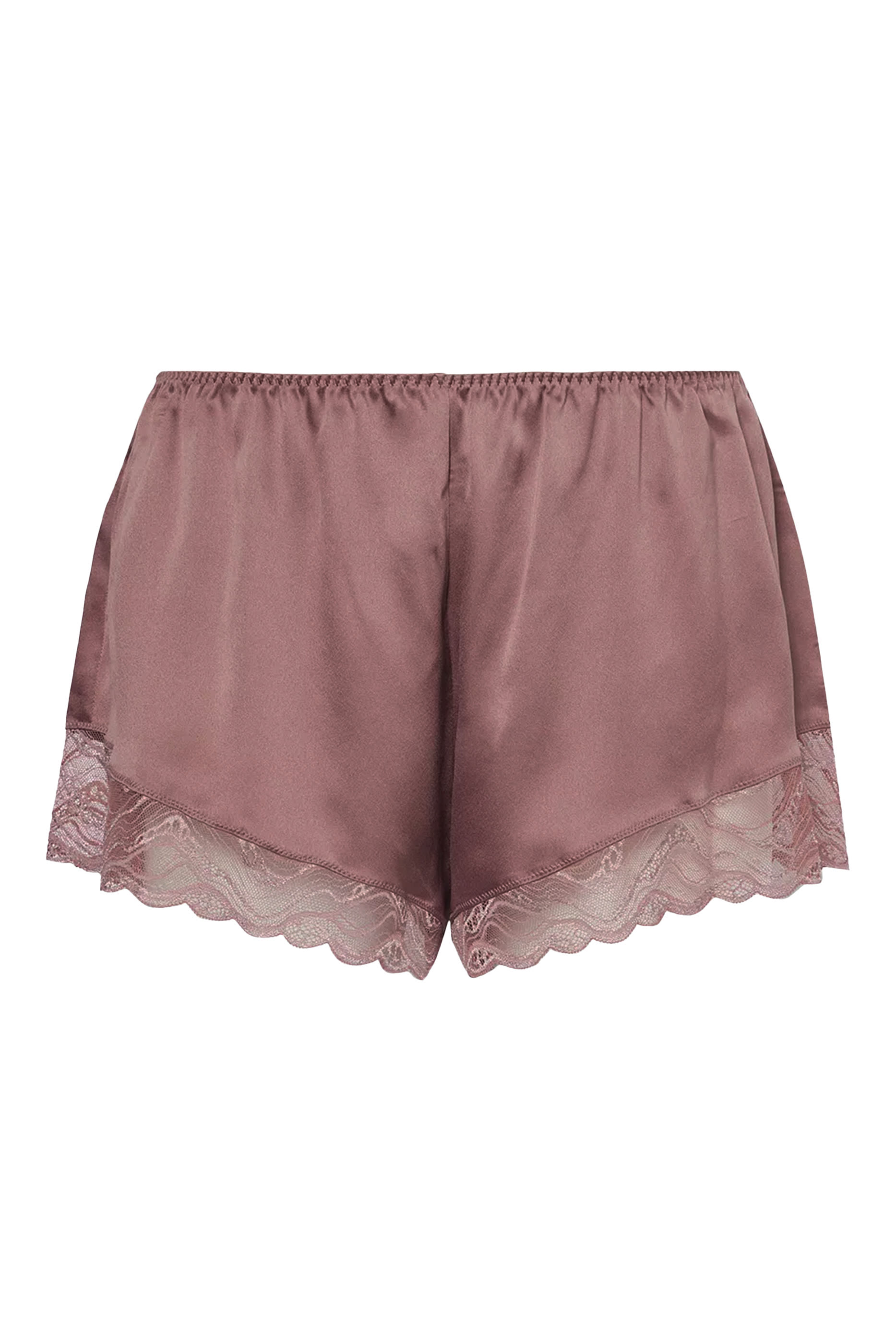 Silk Lace Trimmed Shorts