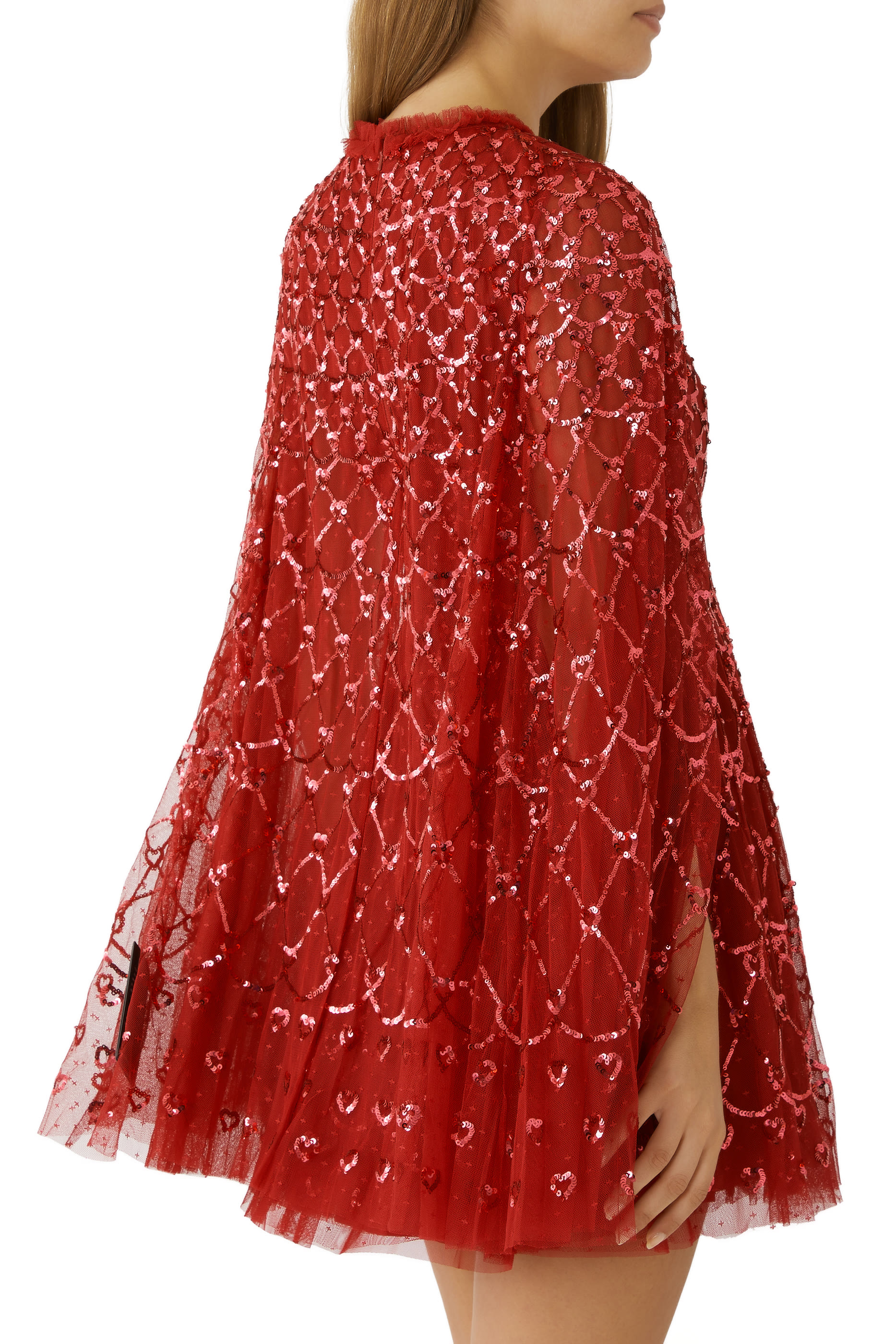 Heart Lattice Micro Mini Dress