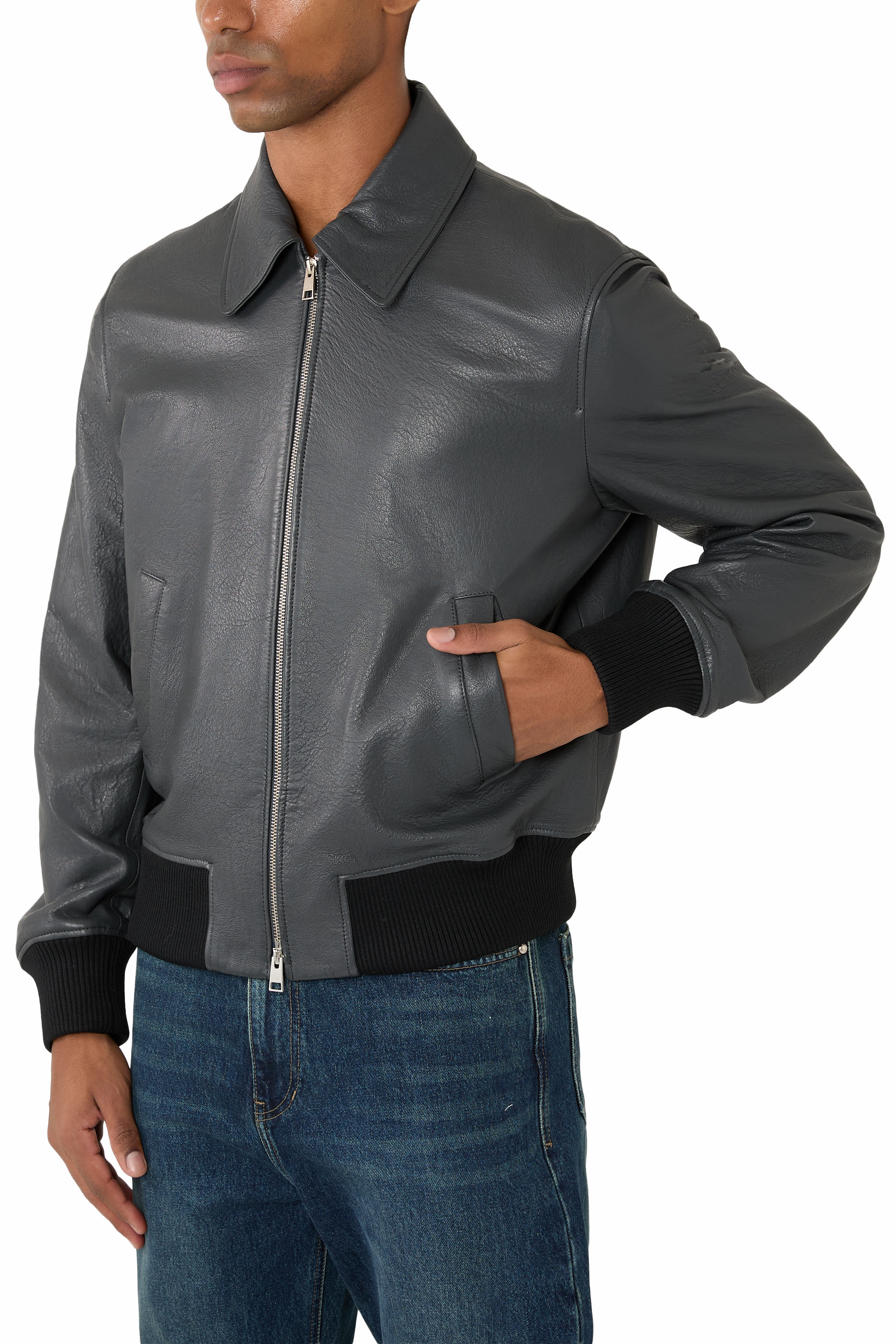  Leather Zipped Jacket 