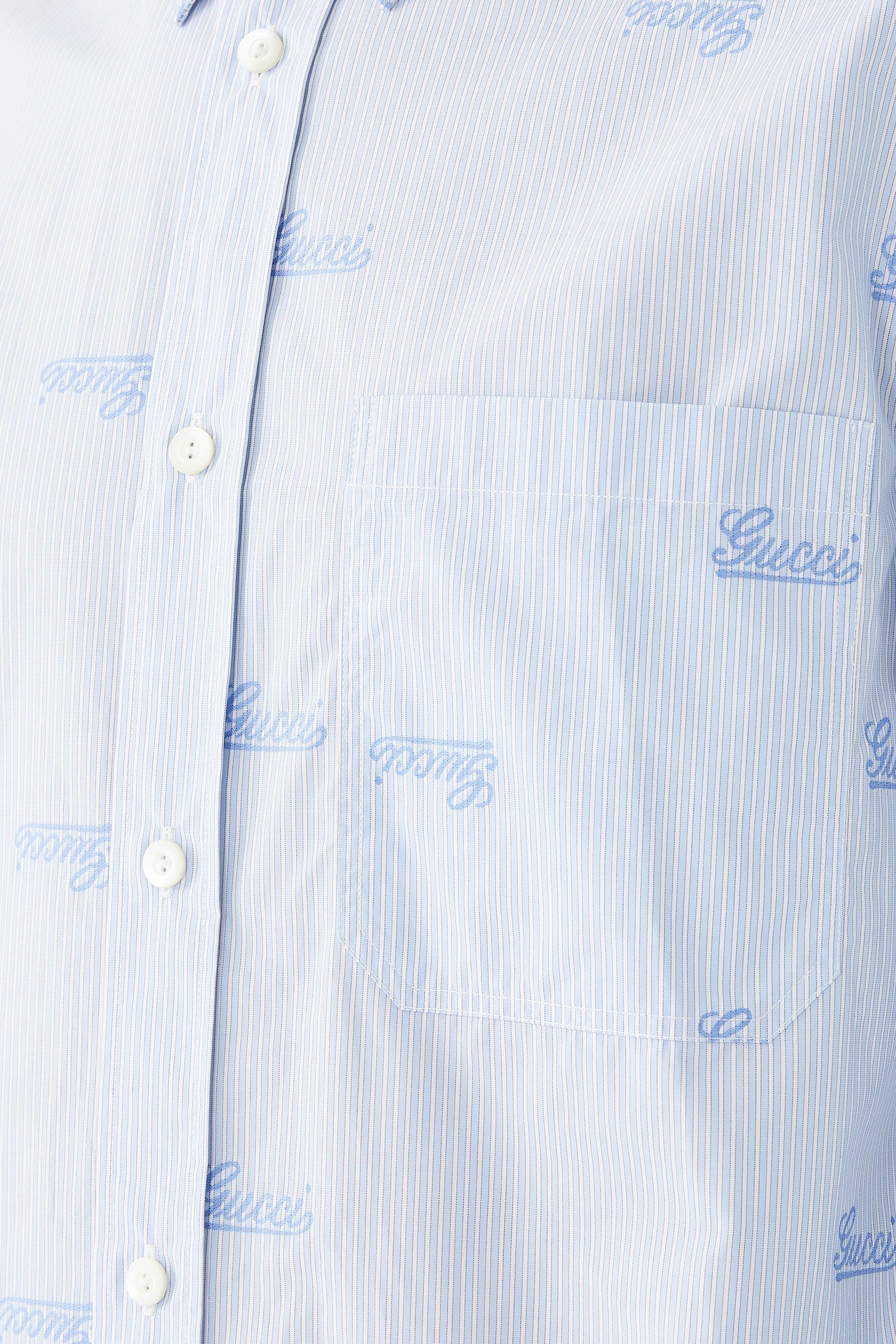 Embroidered Striped Cotton Shirt