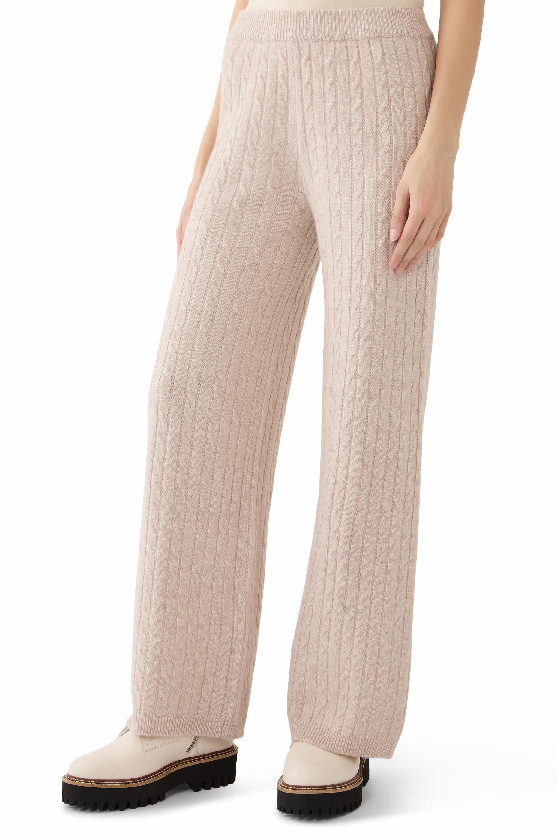 Cable-Knit Cropped Trousers
