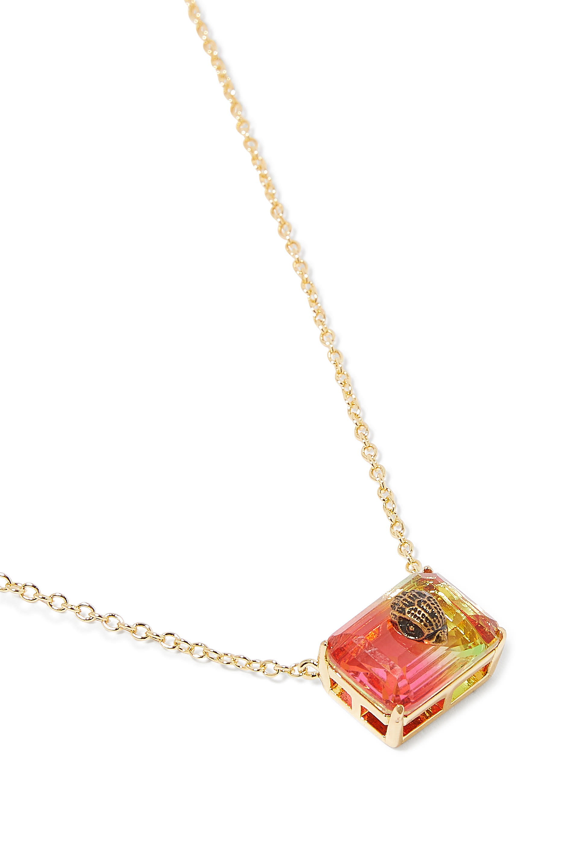 Crystal Necklace, Brass & Semi-precious Tourmaline