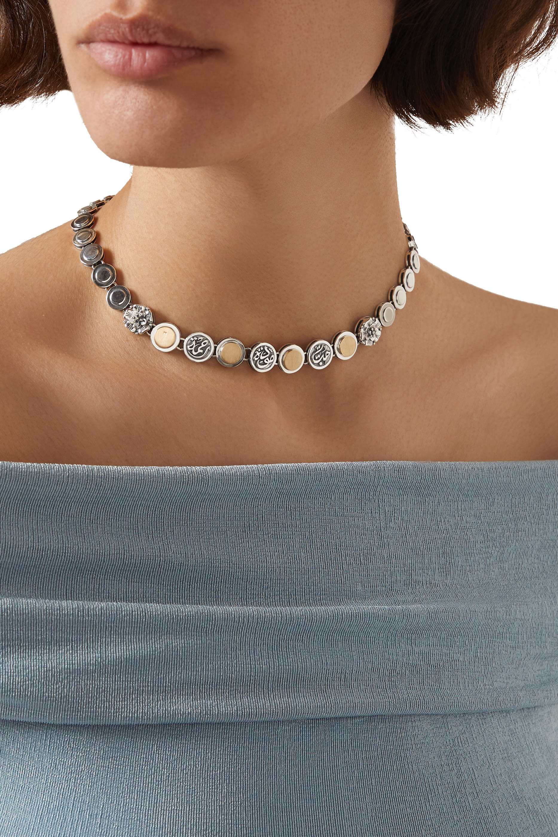 Endearment Necklace, 18k Yellow Gold & Sterling Silver