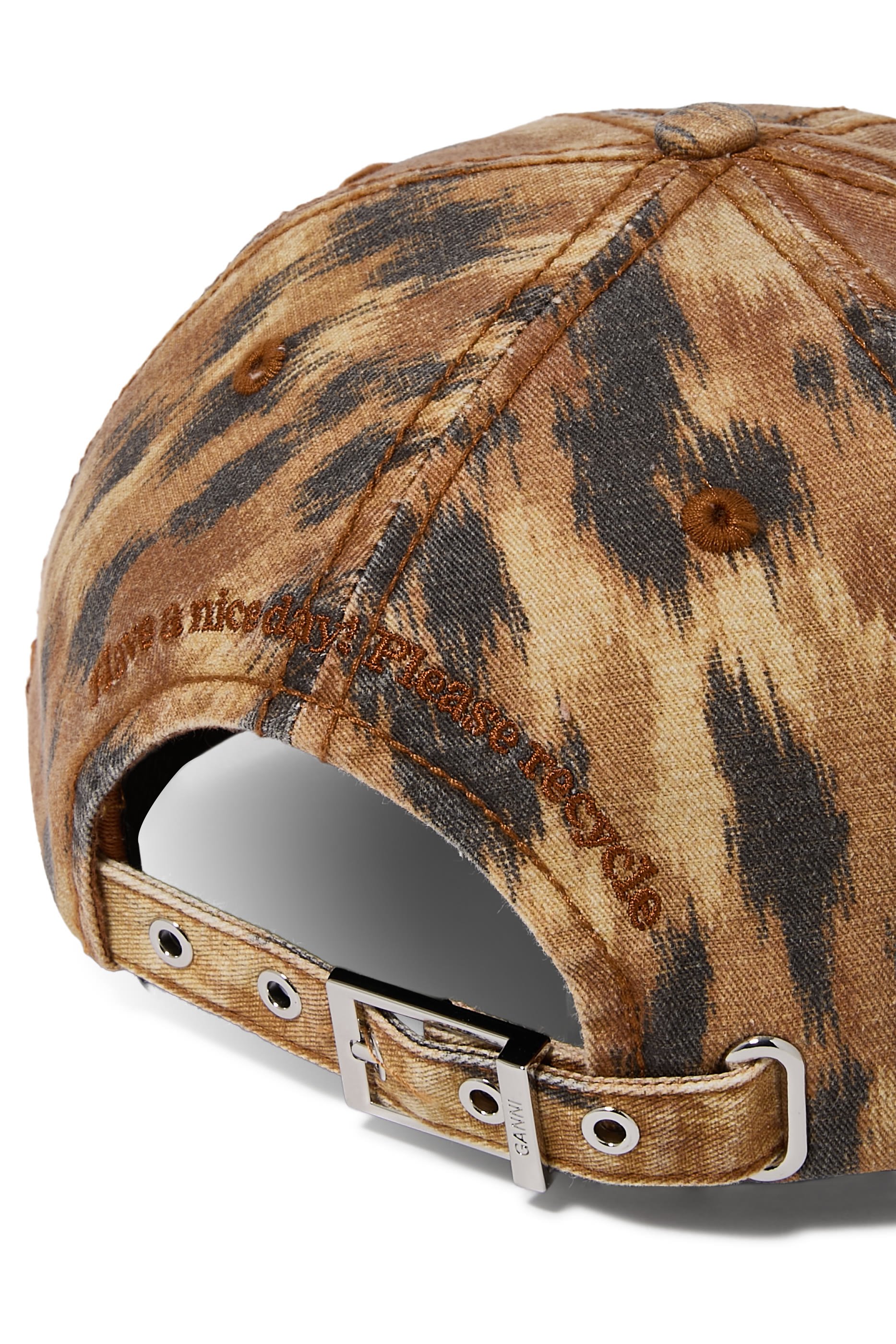 Washed Cotton Print Canvas Cap