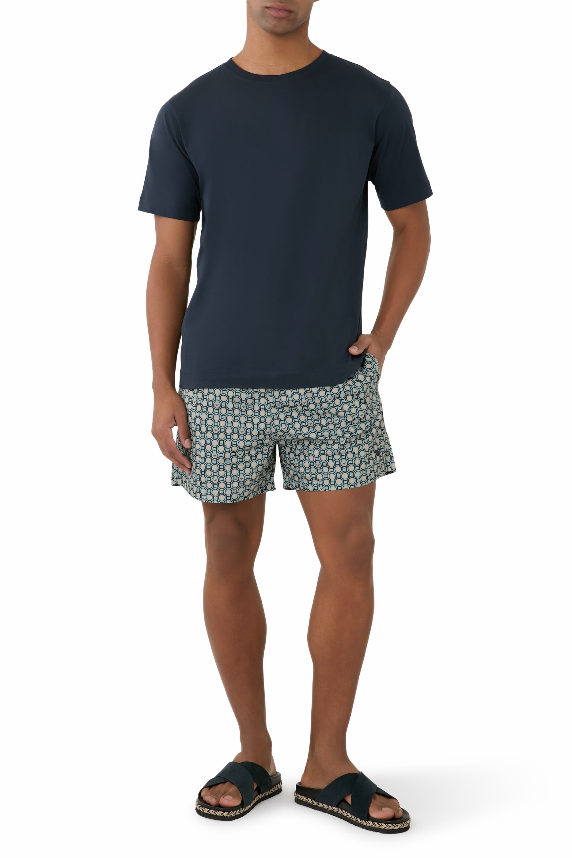 Sticks Print Swim Shorts
