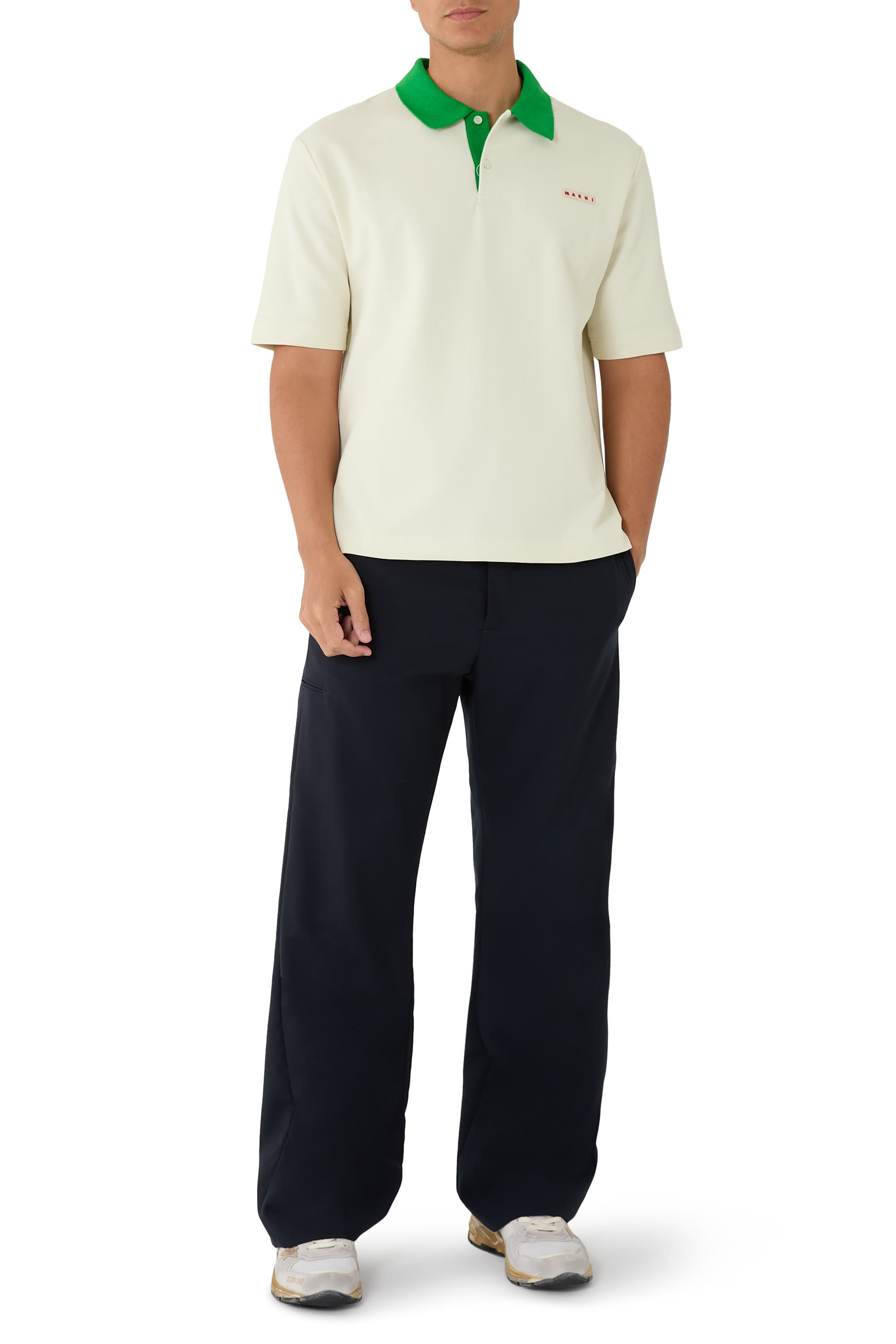 Contrast Collar Piqu&eacute; Polo Shirt