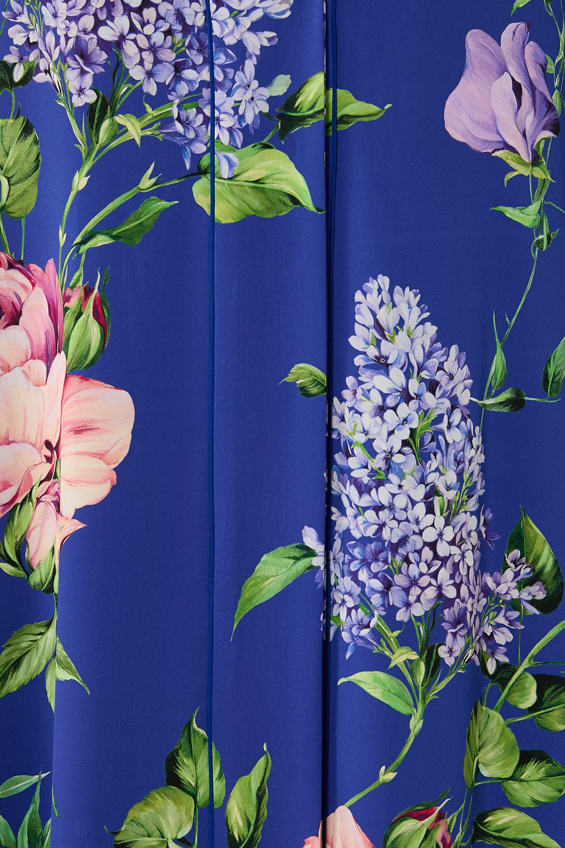 Rose-Print Charmeuse Dress