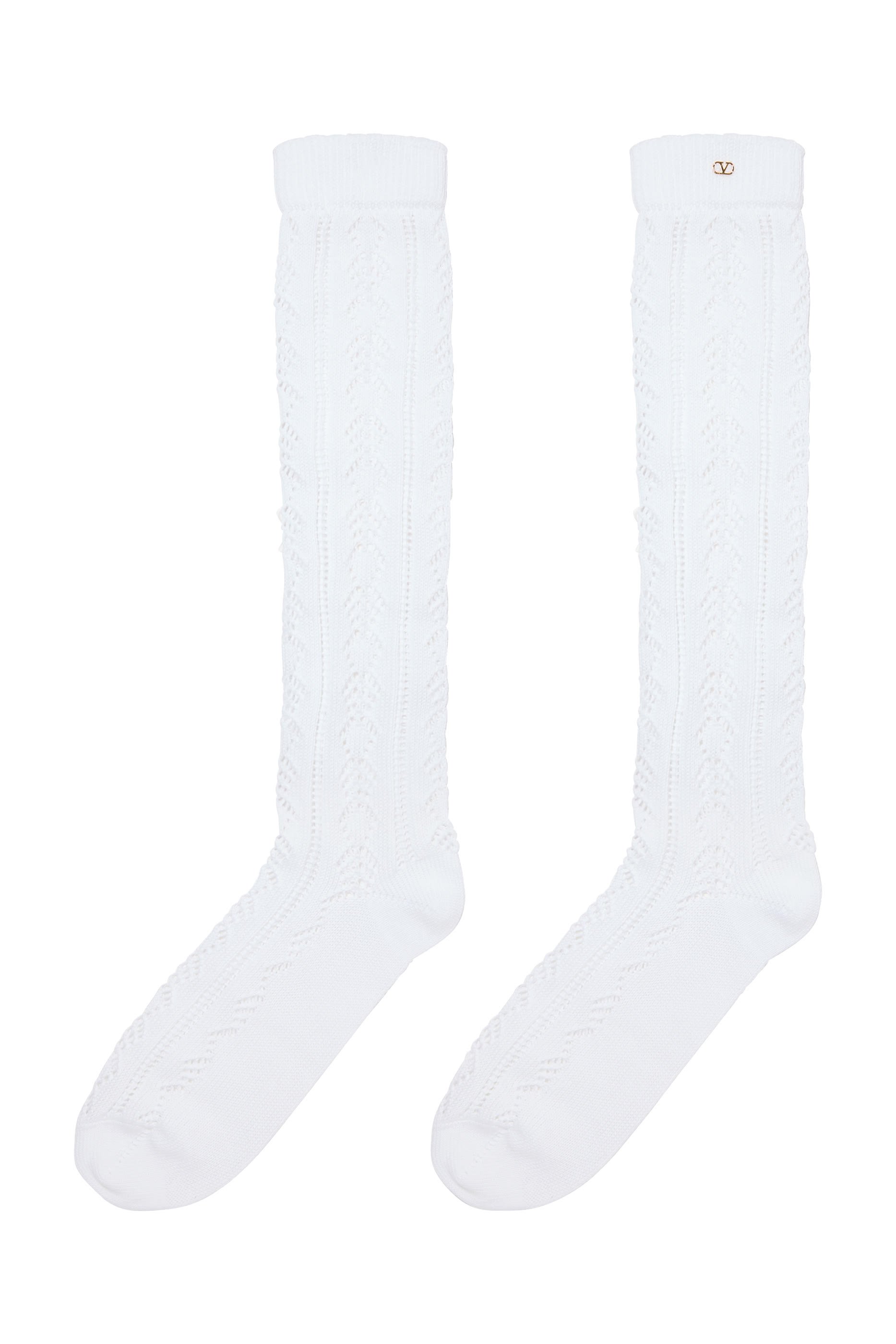 VLogo Perforated Cotton Socks