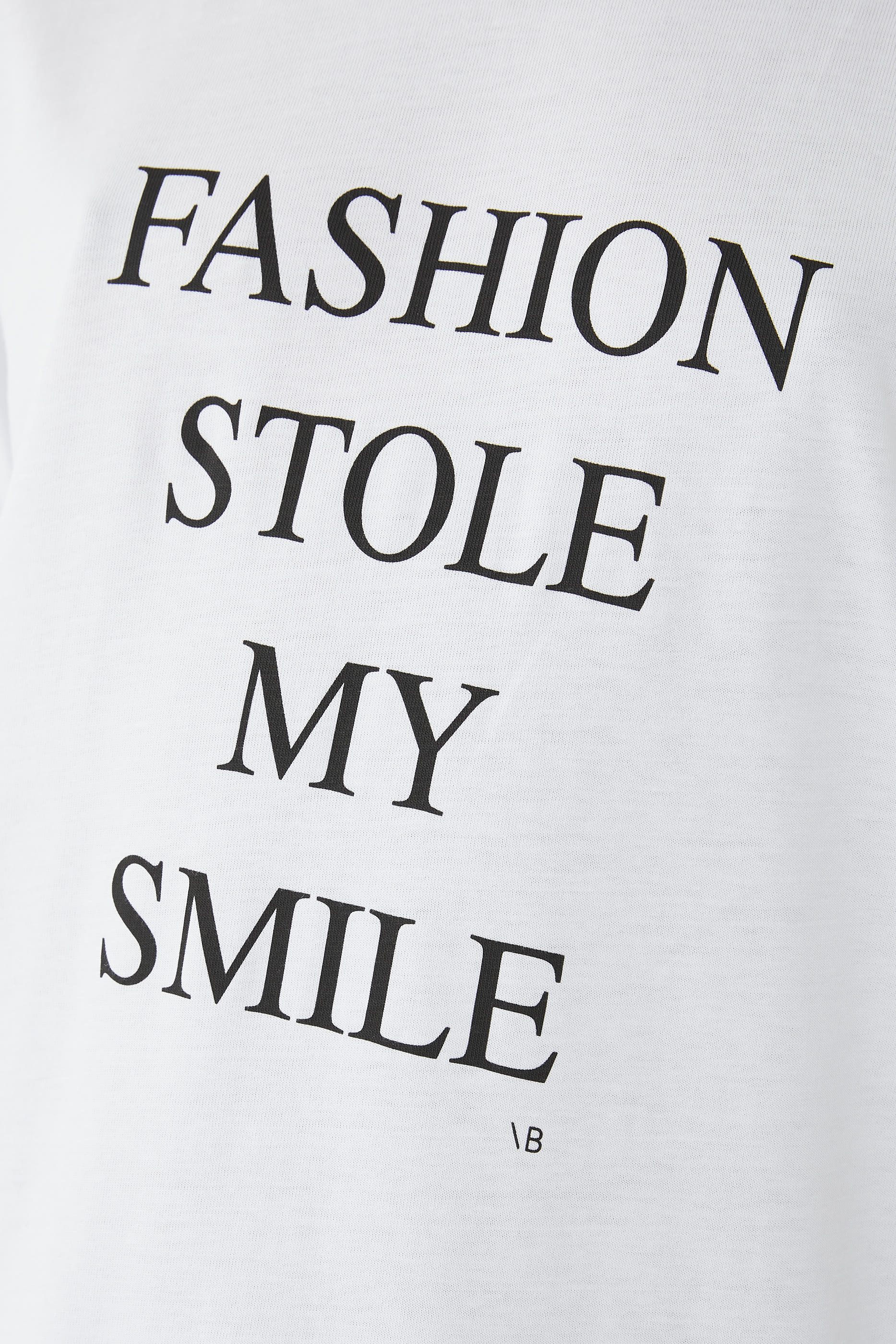  'Fashion Stole My Smile' Slogan T-Shirt