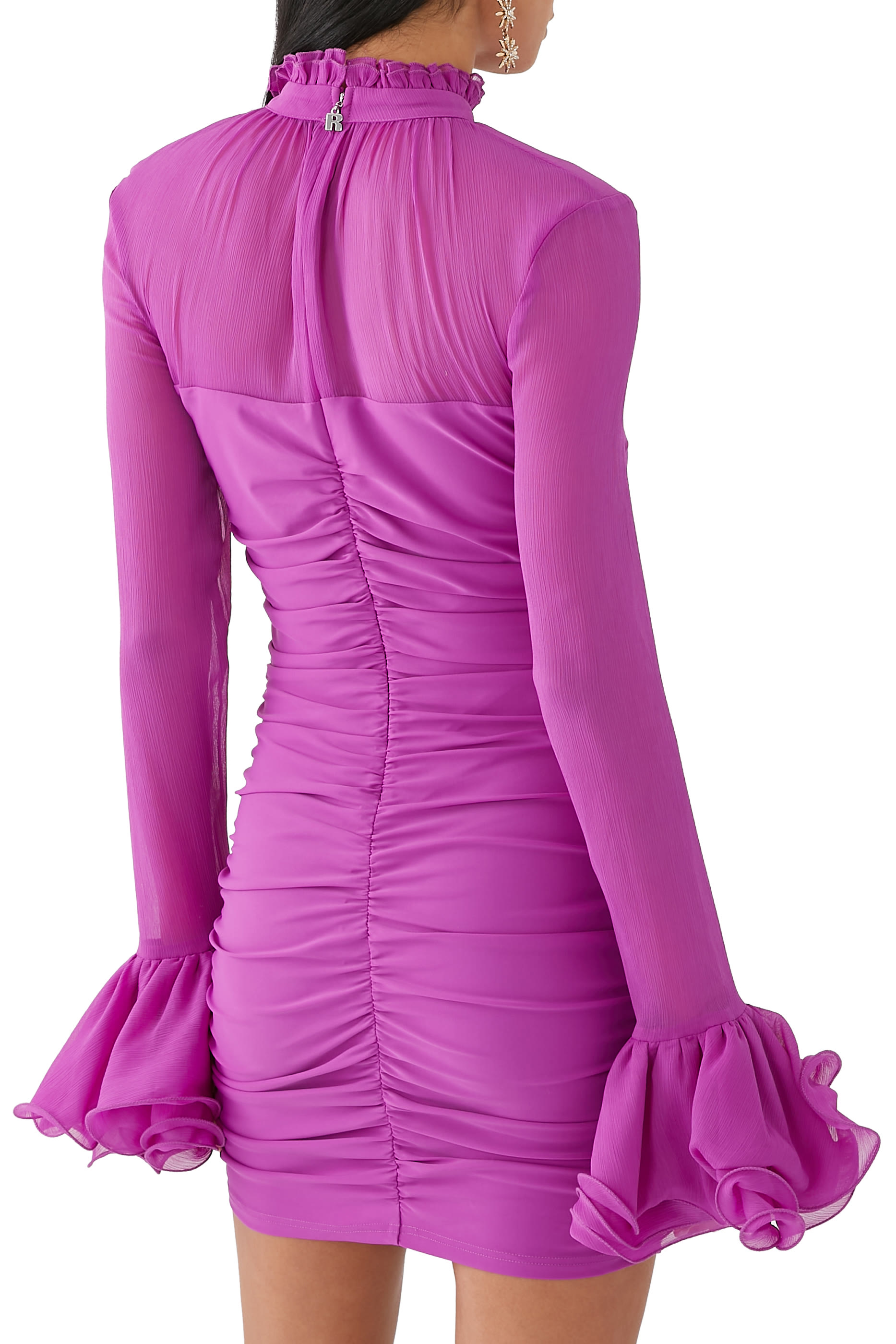 Ruffled Chiffon Mini Dress