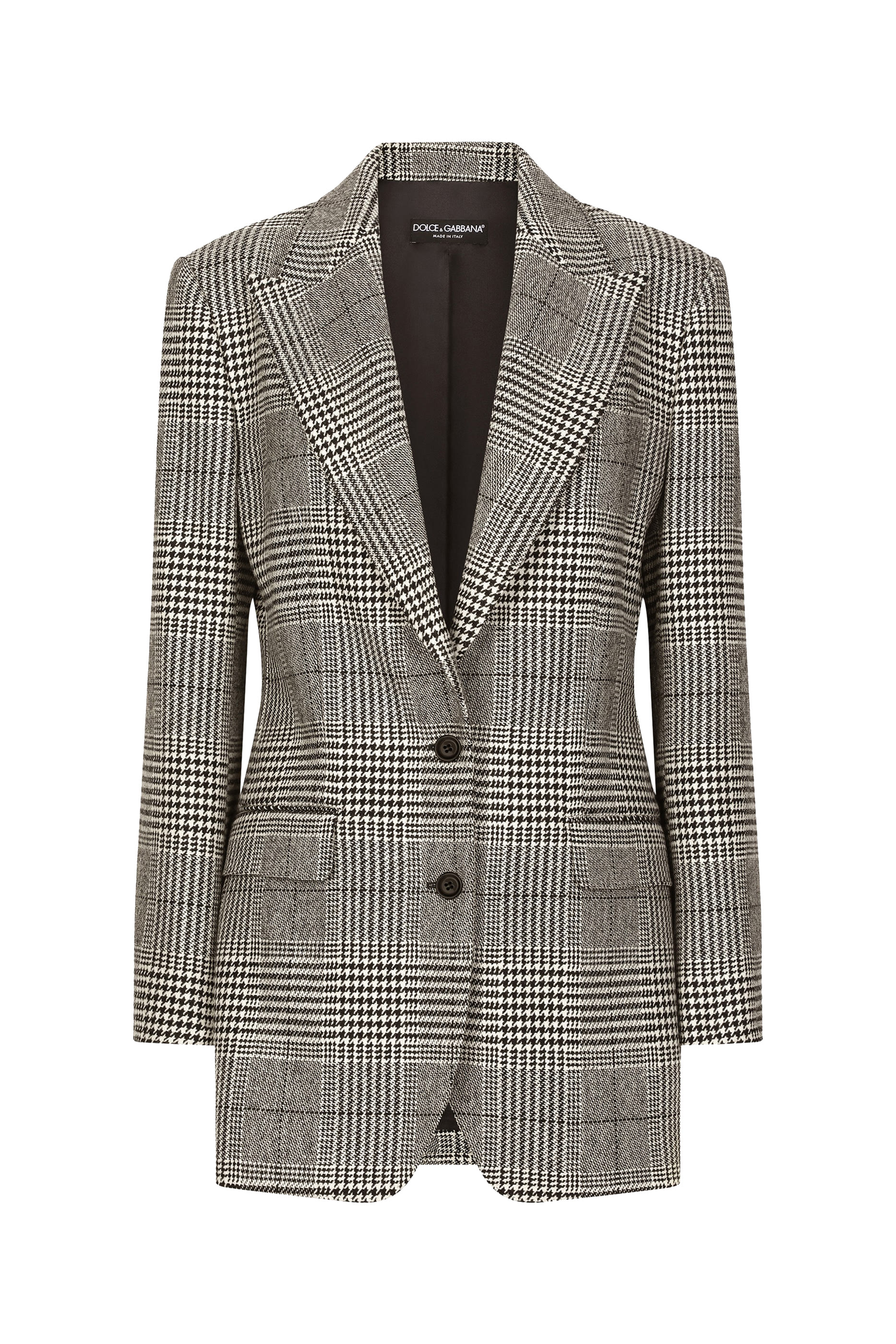 Single-Breasted Glen Plaid Jacket