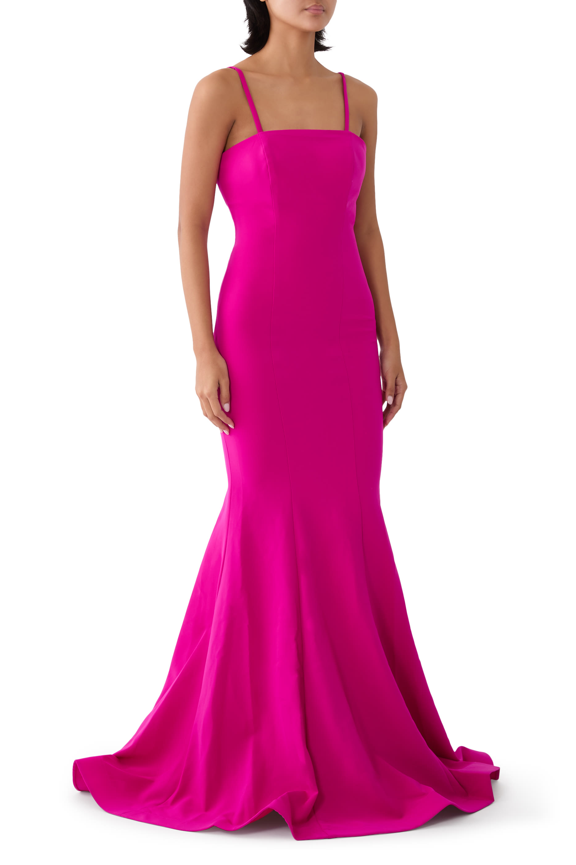 Tulle Strapless Gown with Floral Appliqu&eacute;s