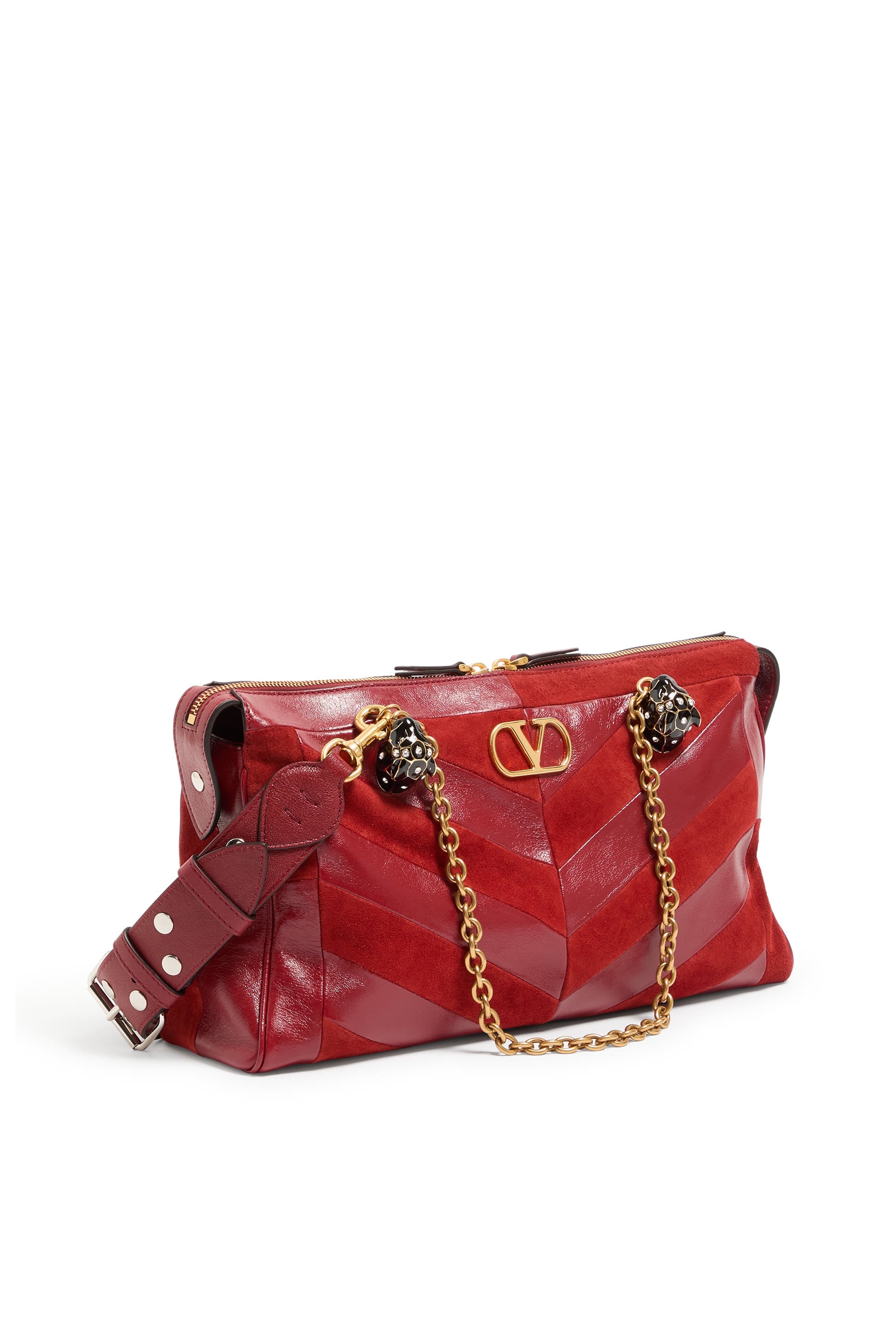 Panthea Chevron Motif Medium Shoulder Bag