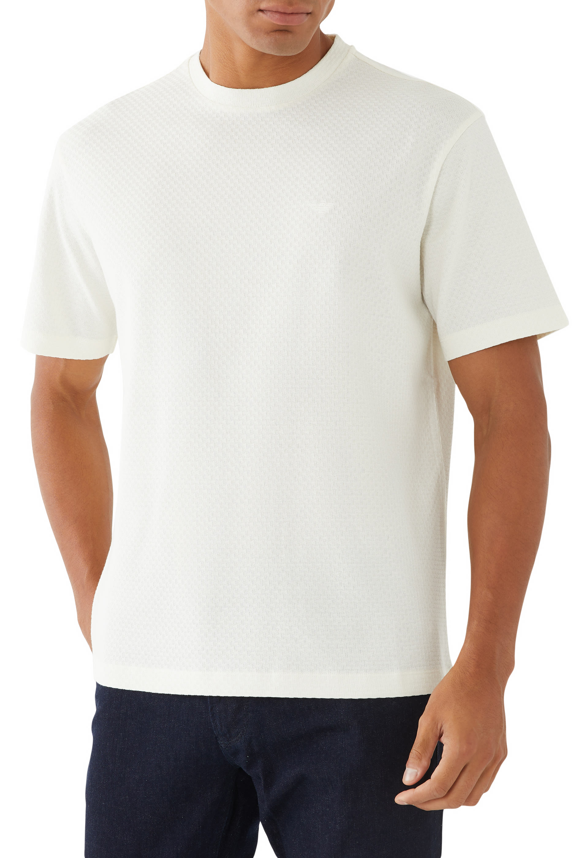 Monochrome Jacquard Logo Cotton T-Shirt