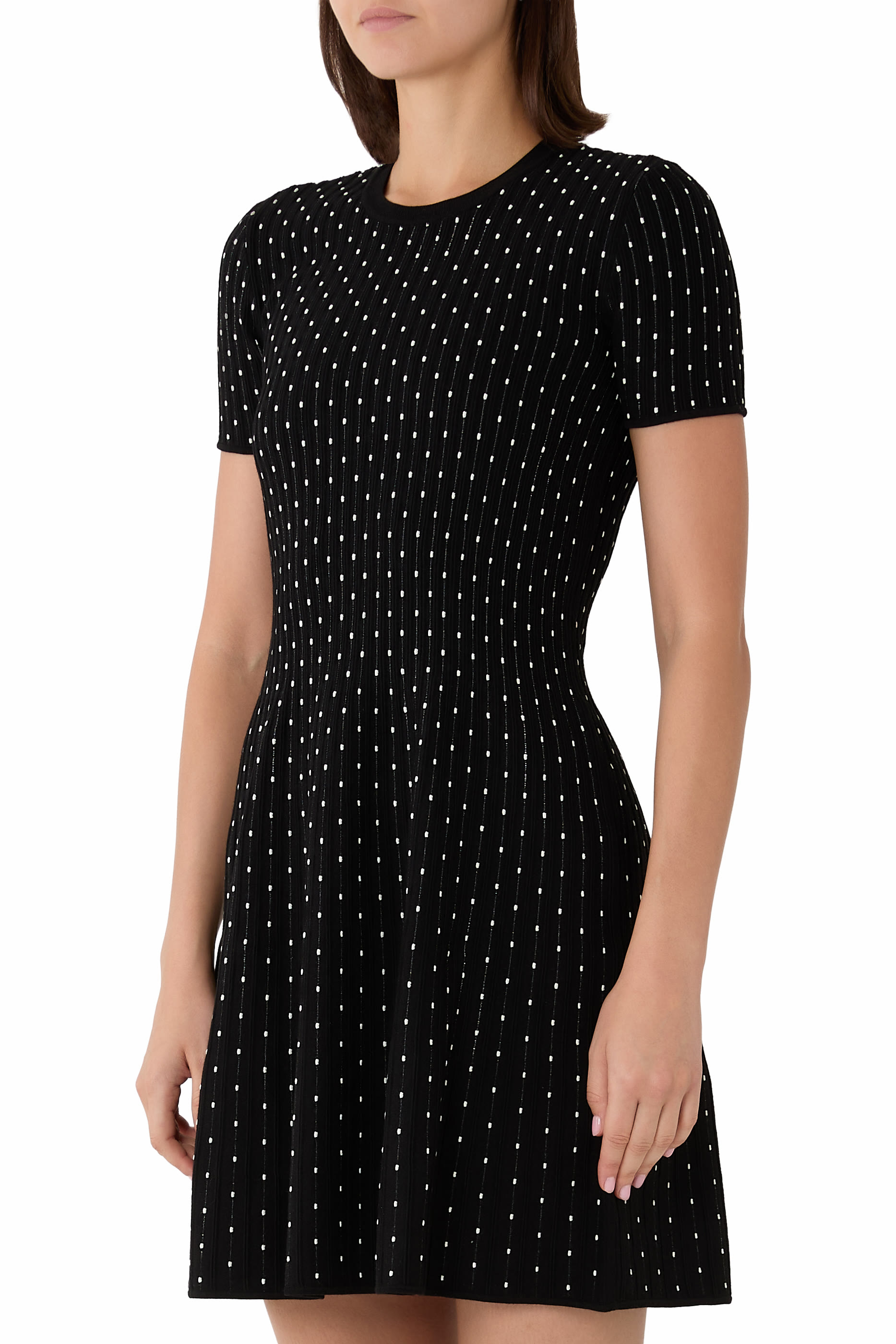 Dotted Stripes Knit Dress