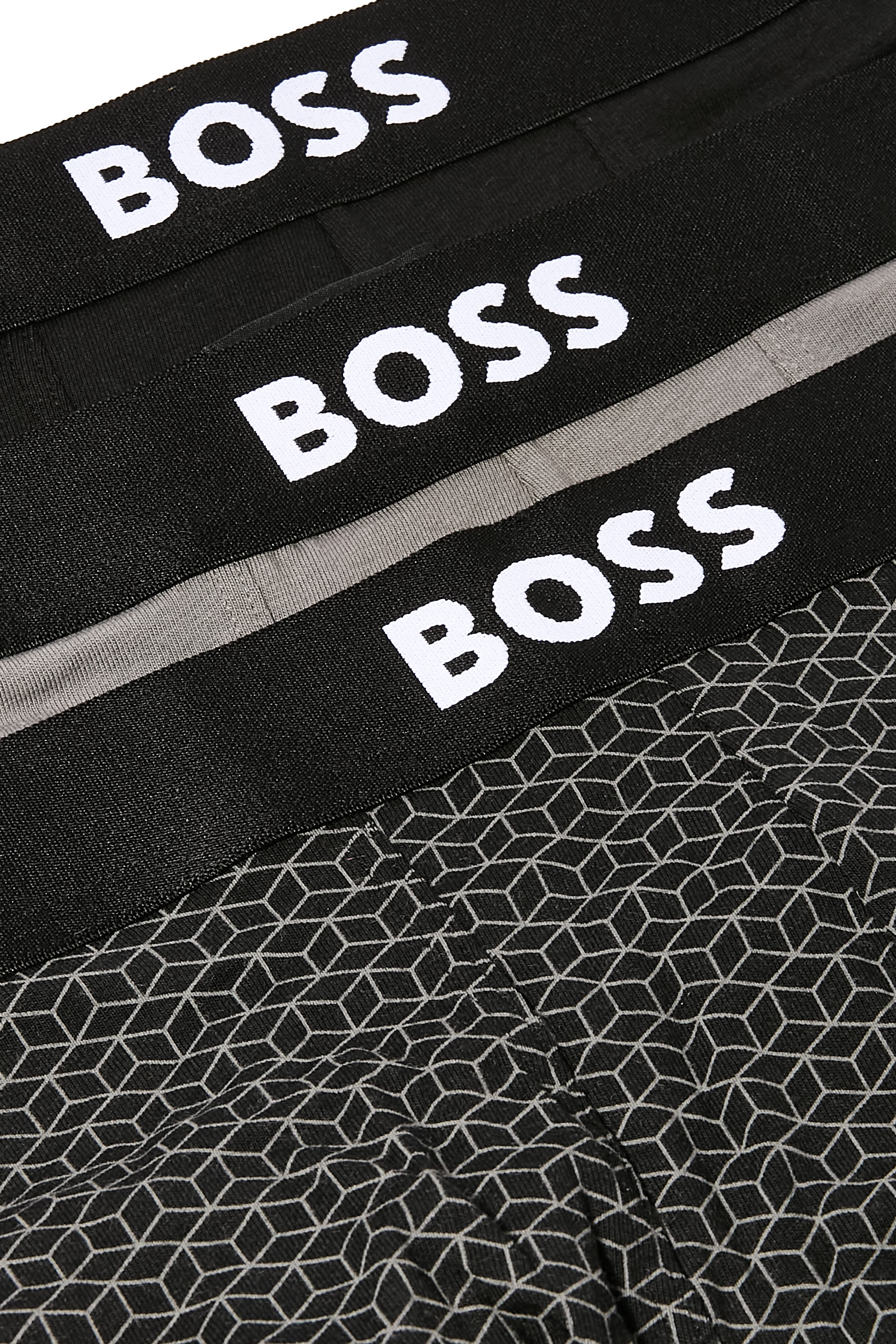 Stretch-Cotton Trunks with Logos, Set of 3