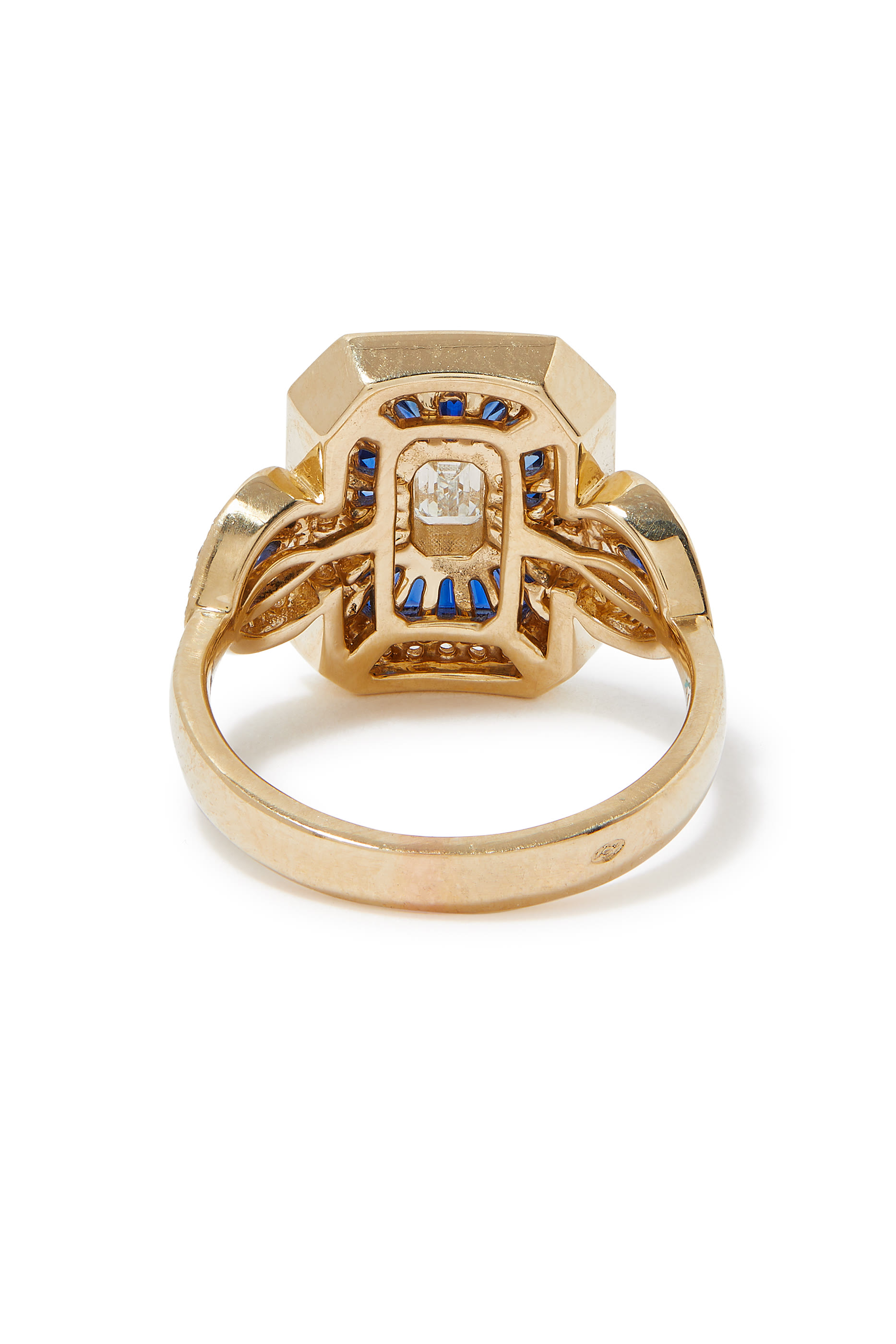 Royale Ring, 18k Yellow Gold with Blue Sapphire & Diamonds