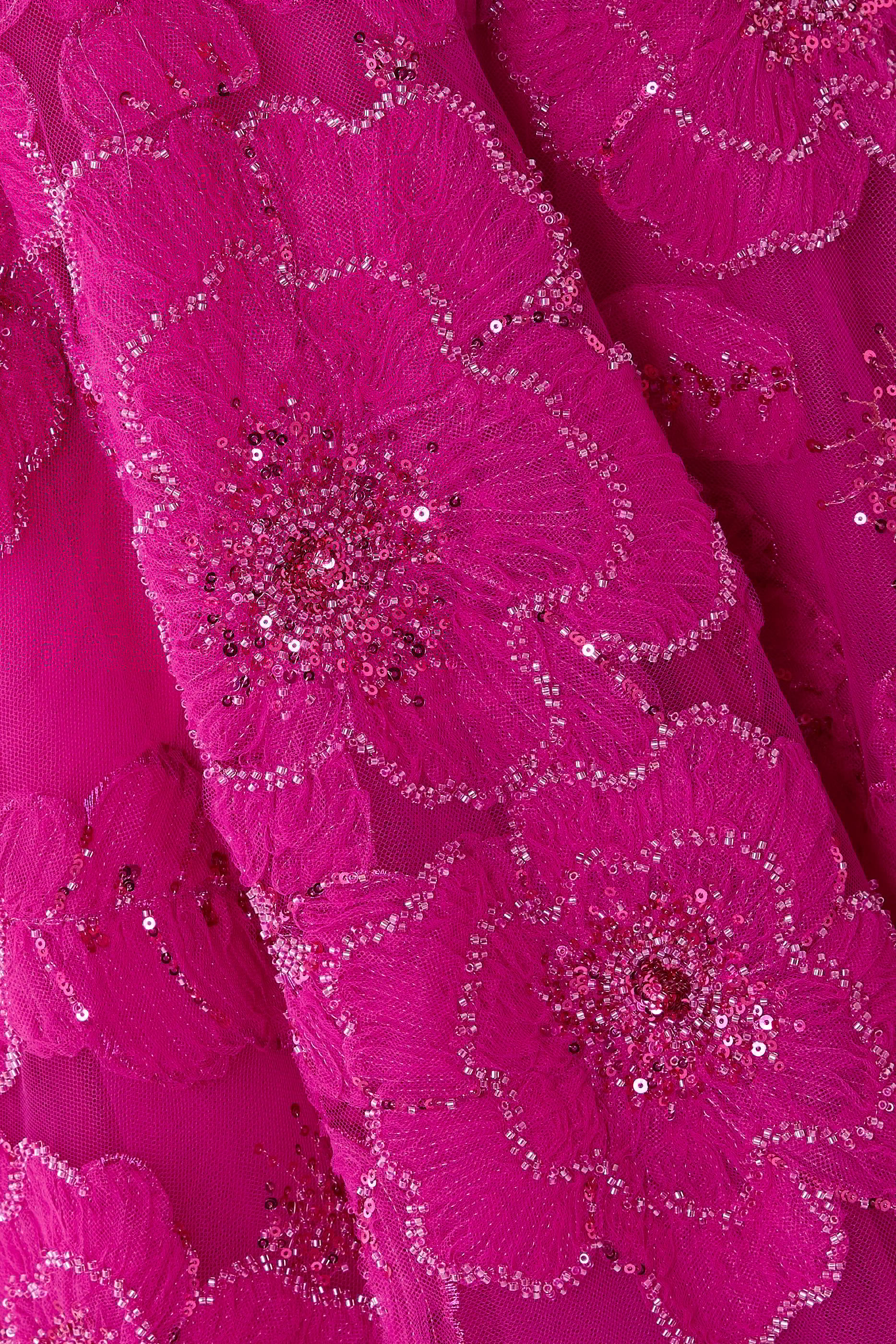 Floral Embellished Square Neck A-Line Gown