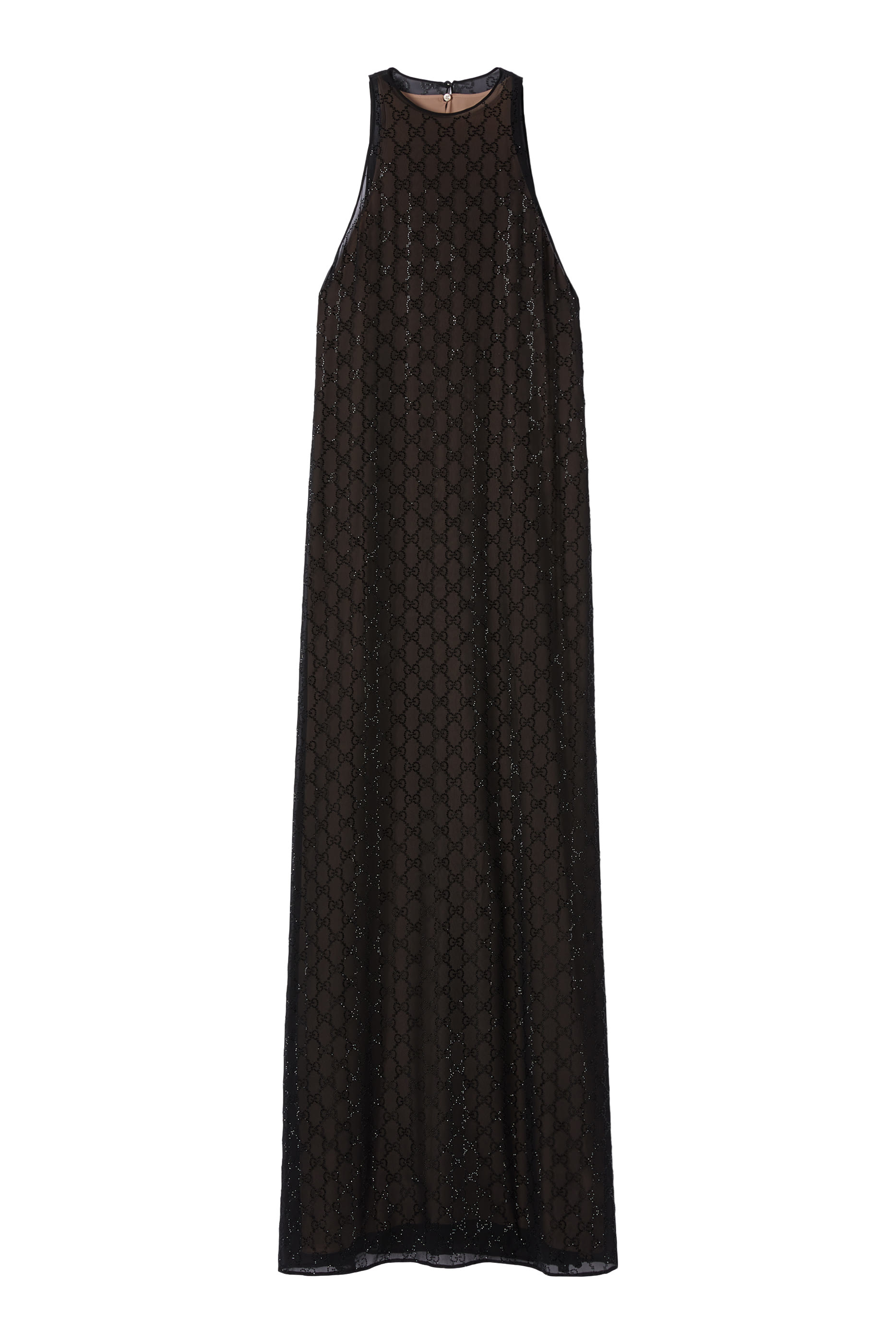 Crystal Horsebit Long Silk Dress