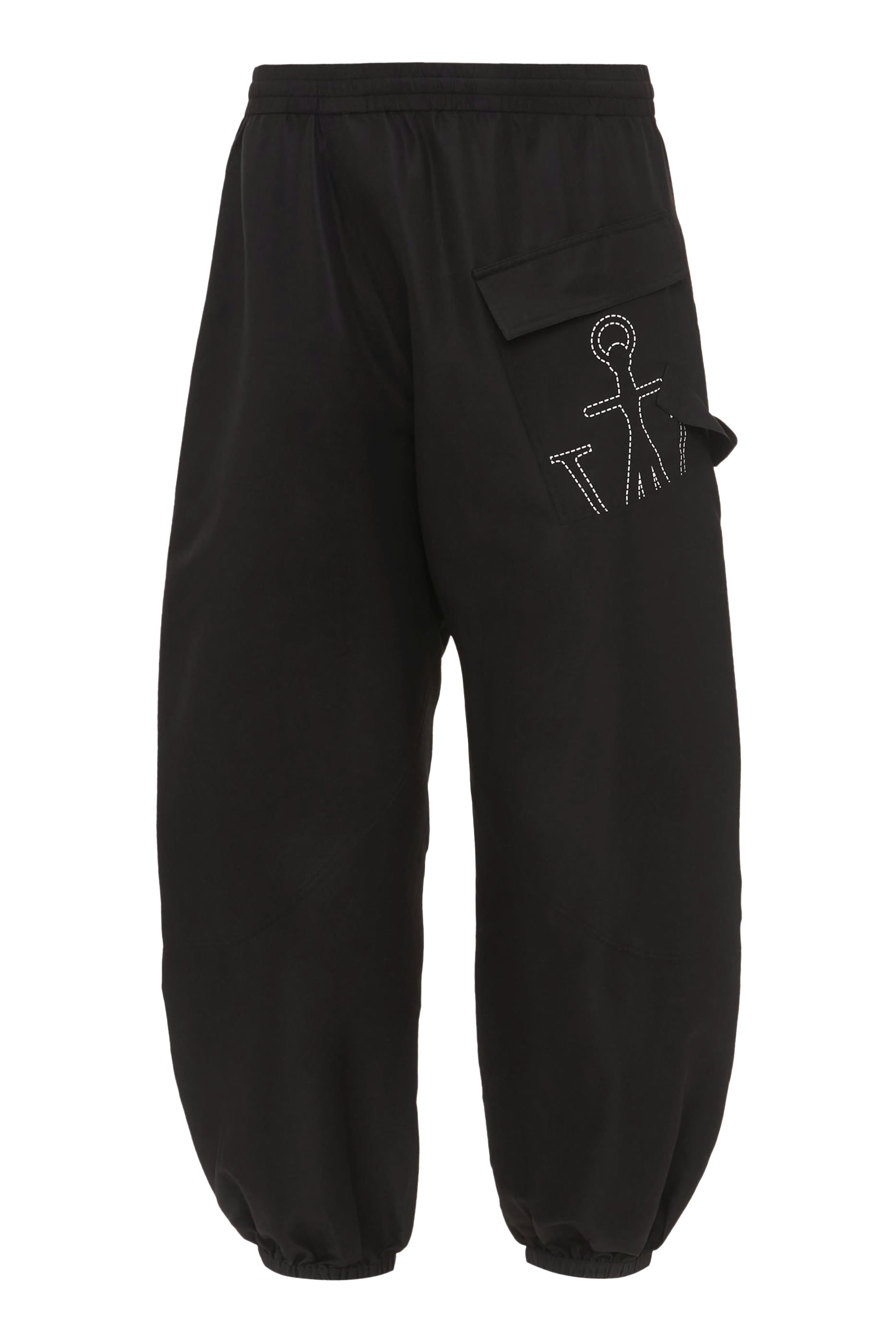Twisted Joggers with Anchor Logo Embroidery