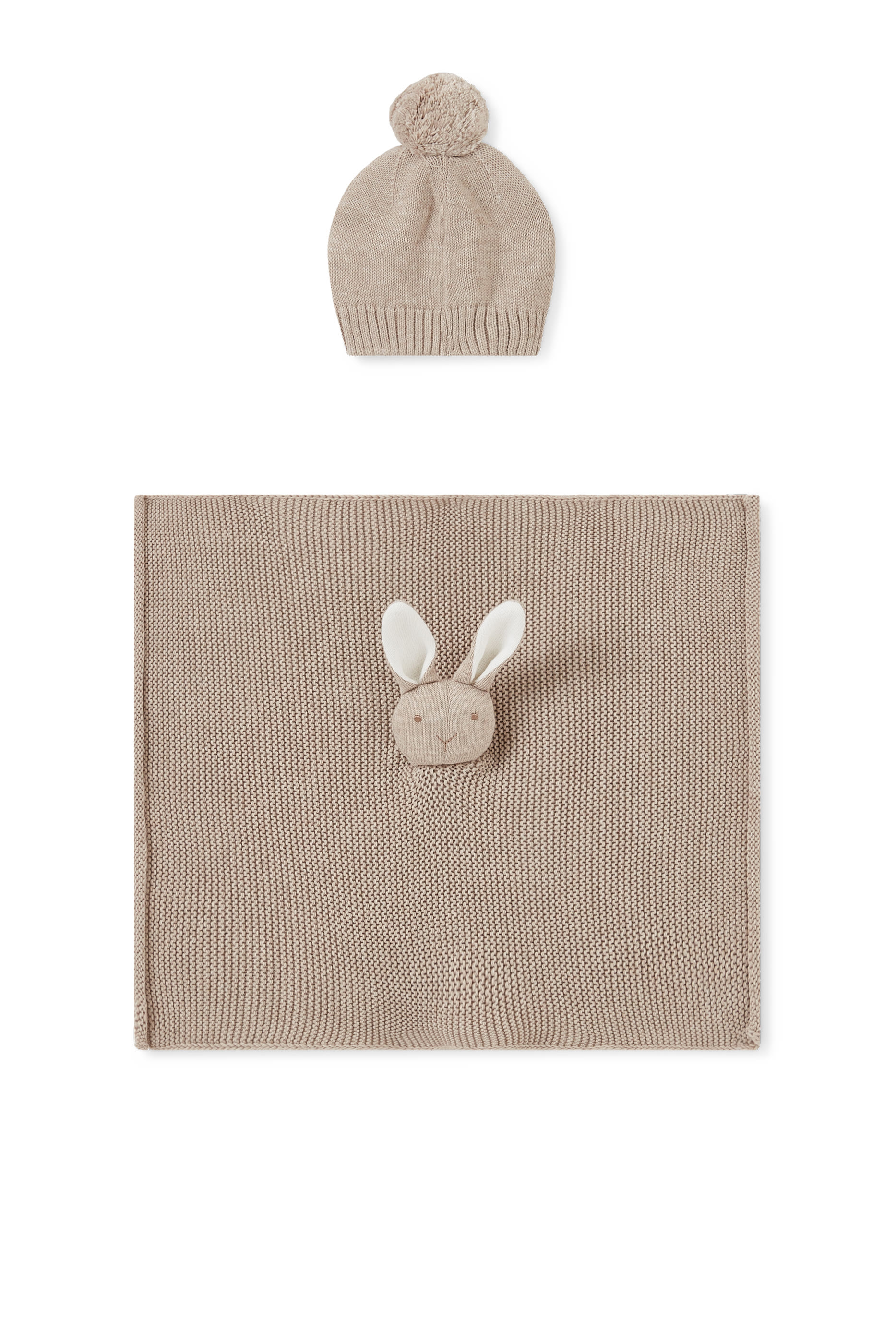 Kids Beanie Hat & Rabbit Comforter Set