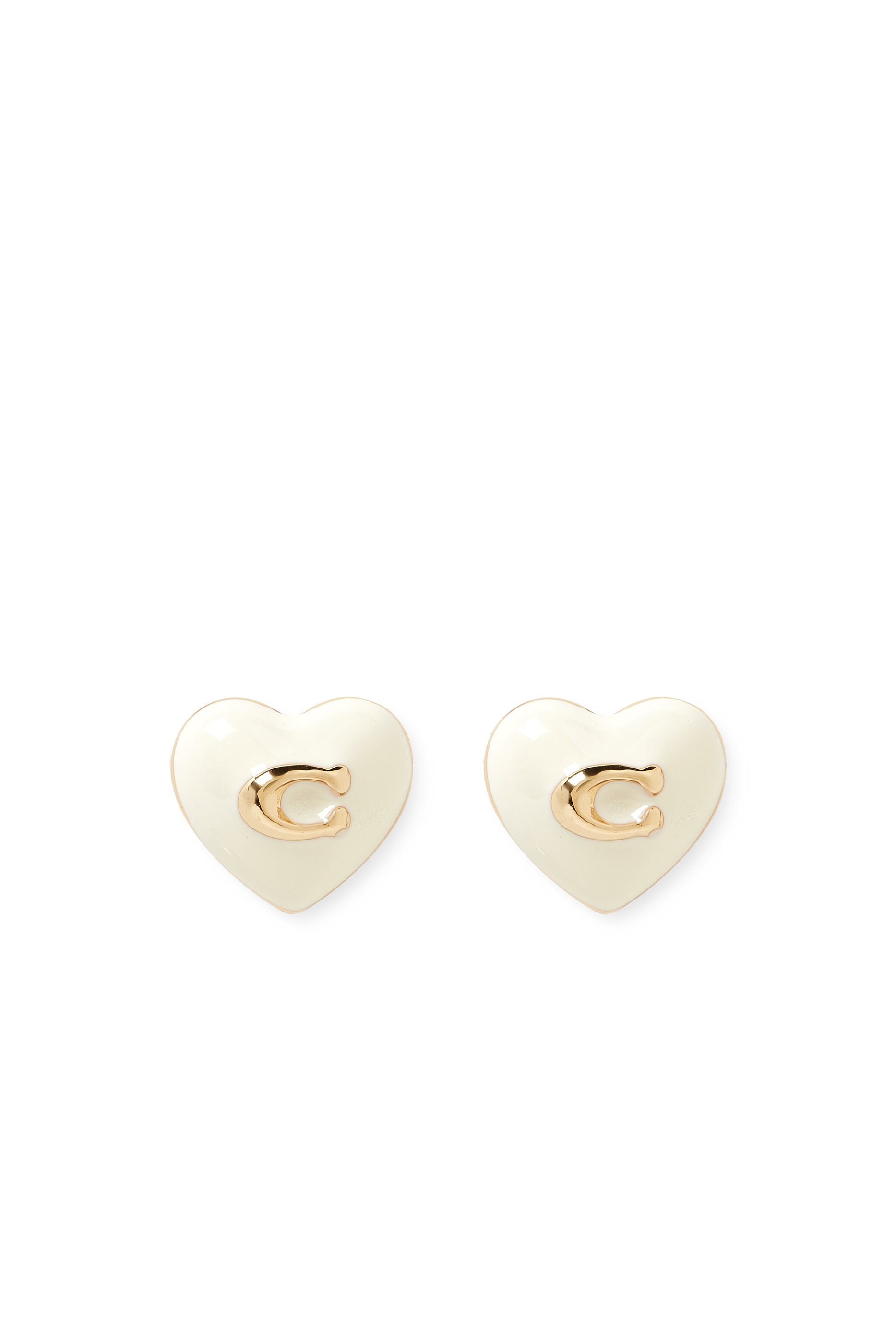 Enamel Heart Stud Earrings