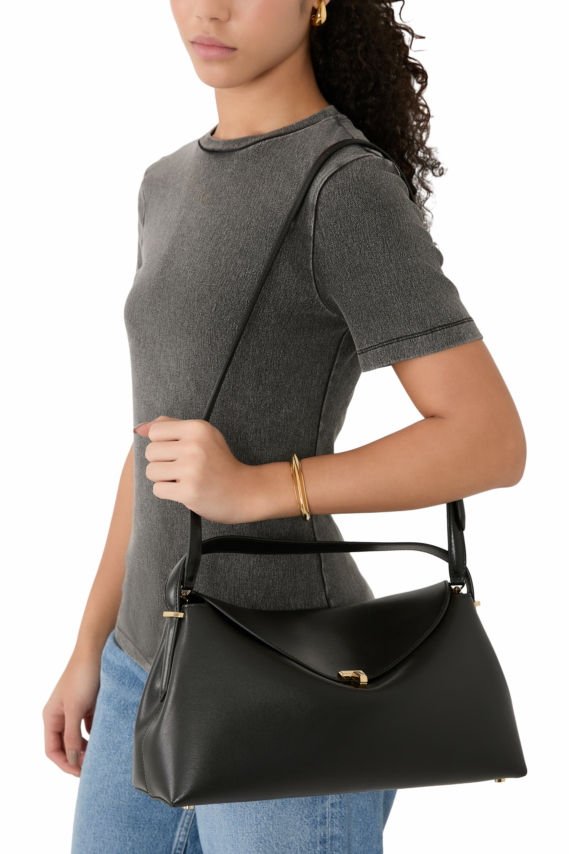  T-Lock Leather Top-Handle Bag 