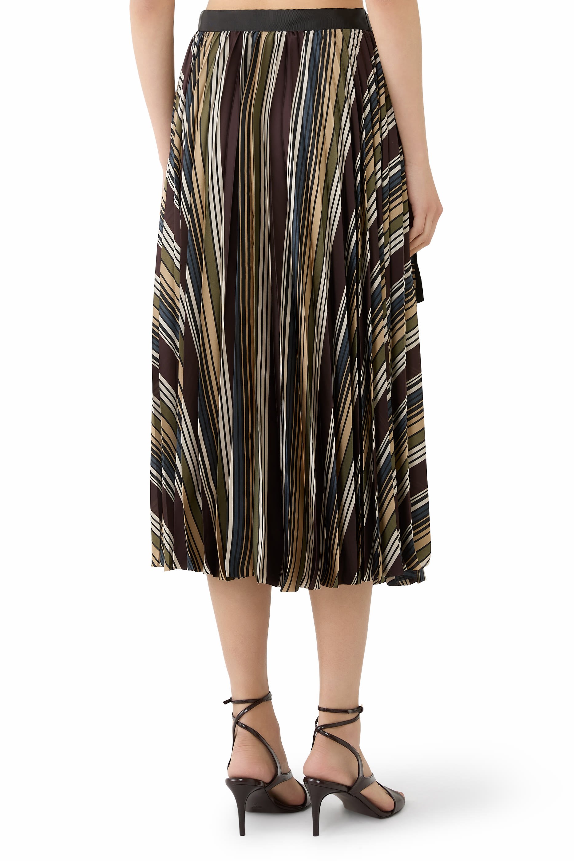 Horizontal Stripe Midi Skirt