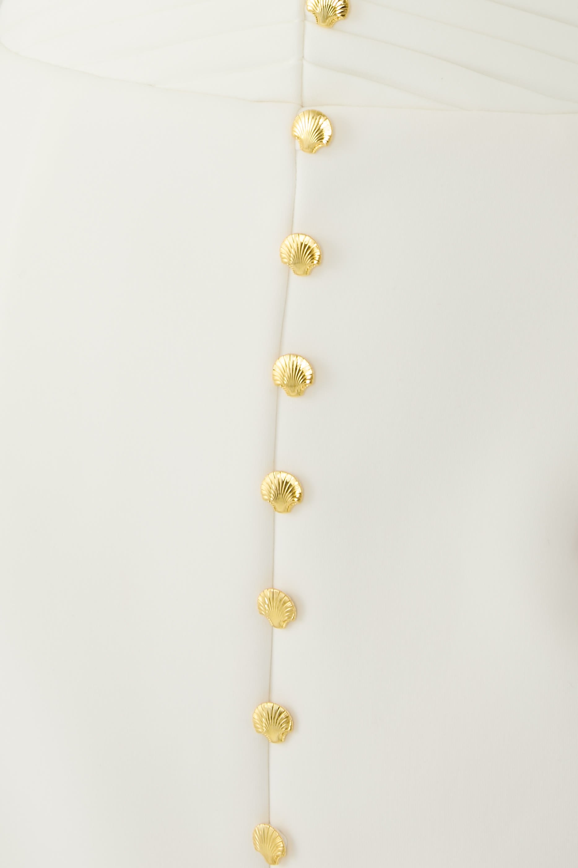 Lara Fluted Sleeves Micro Shell Button Mini Dress