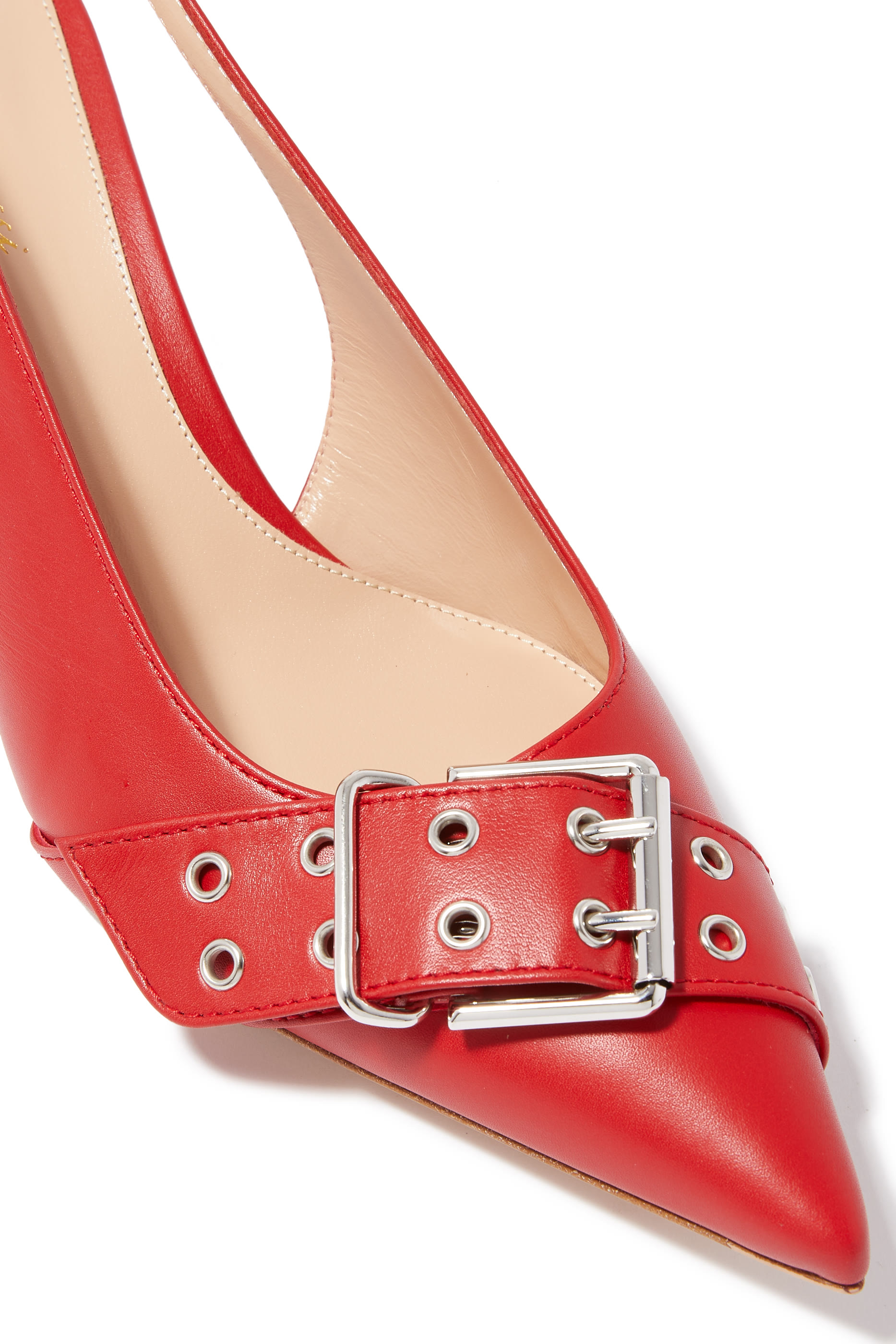 Leith 55mm Buckle-Strap Leather Pumps