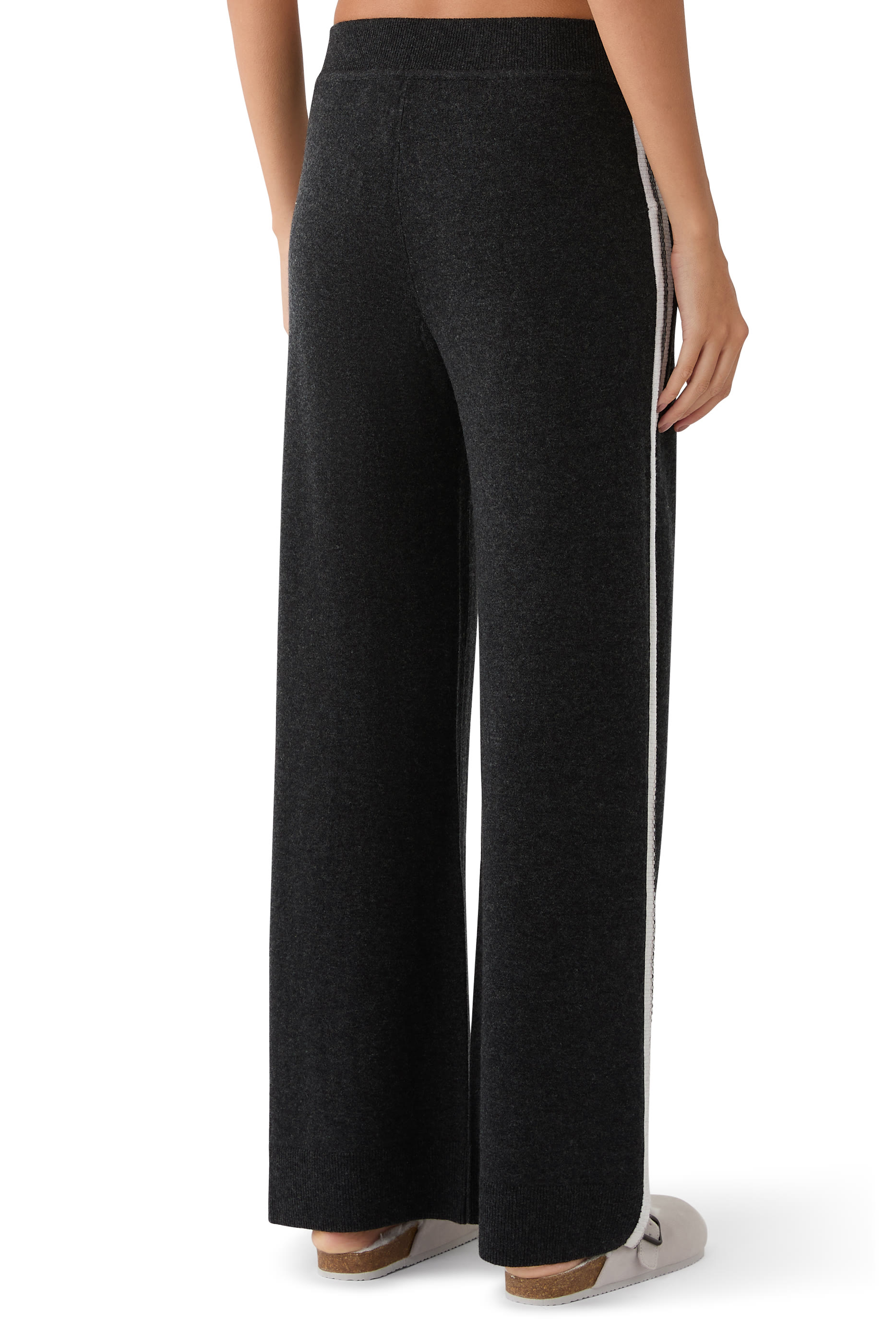 Strapping Detail Wide-Leg Trousers