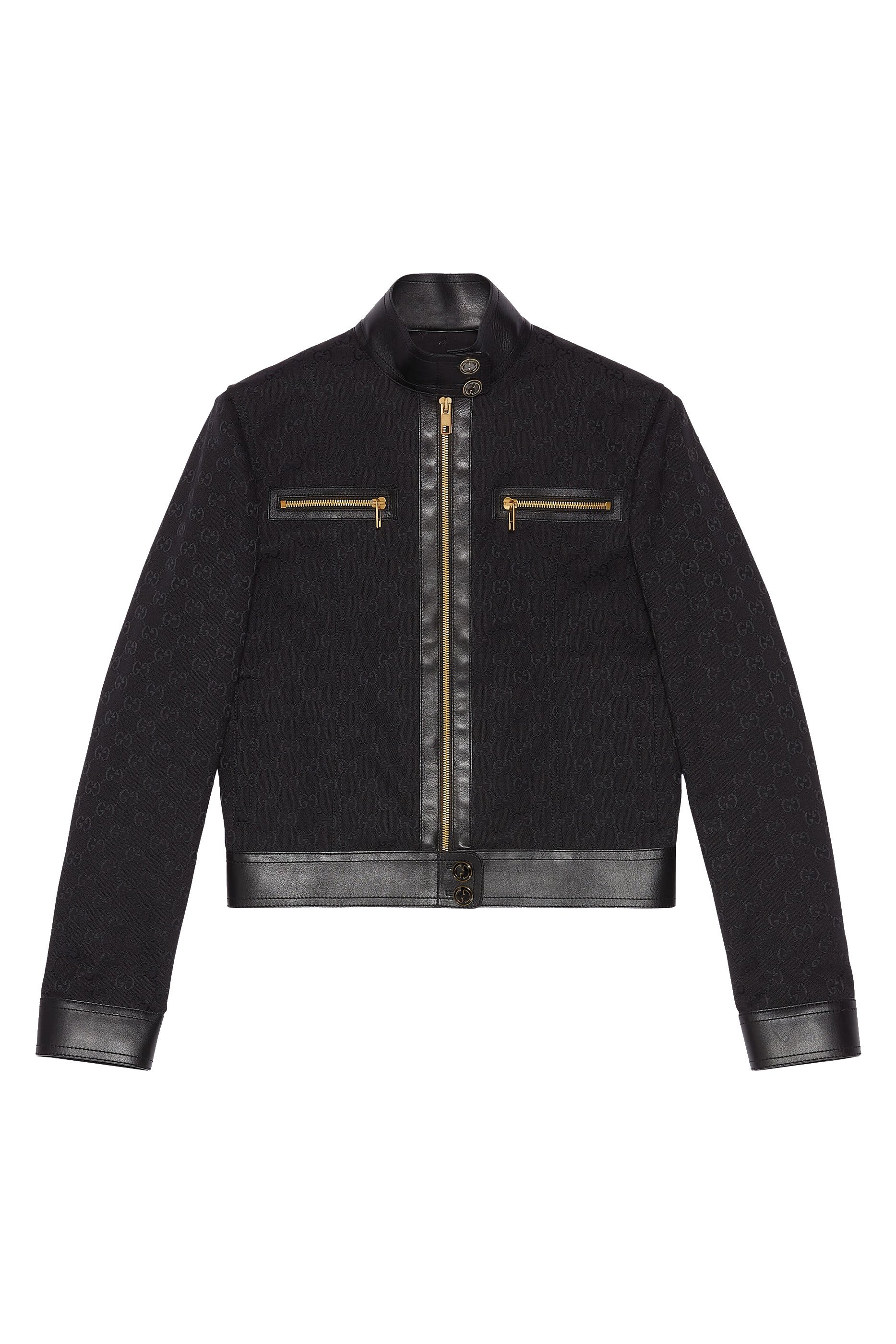 GG Canvas & Leather Jacket