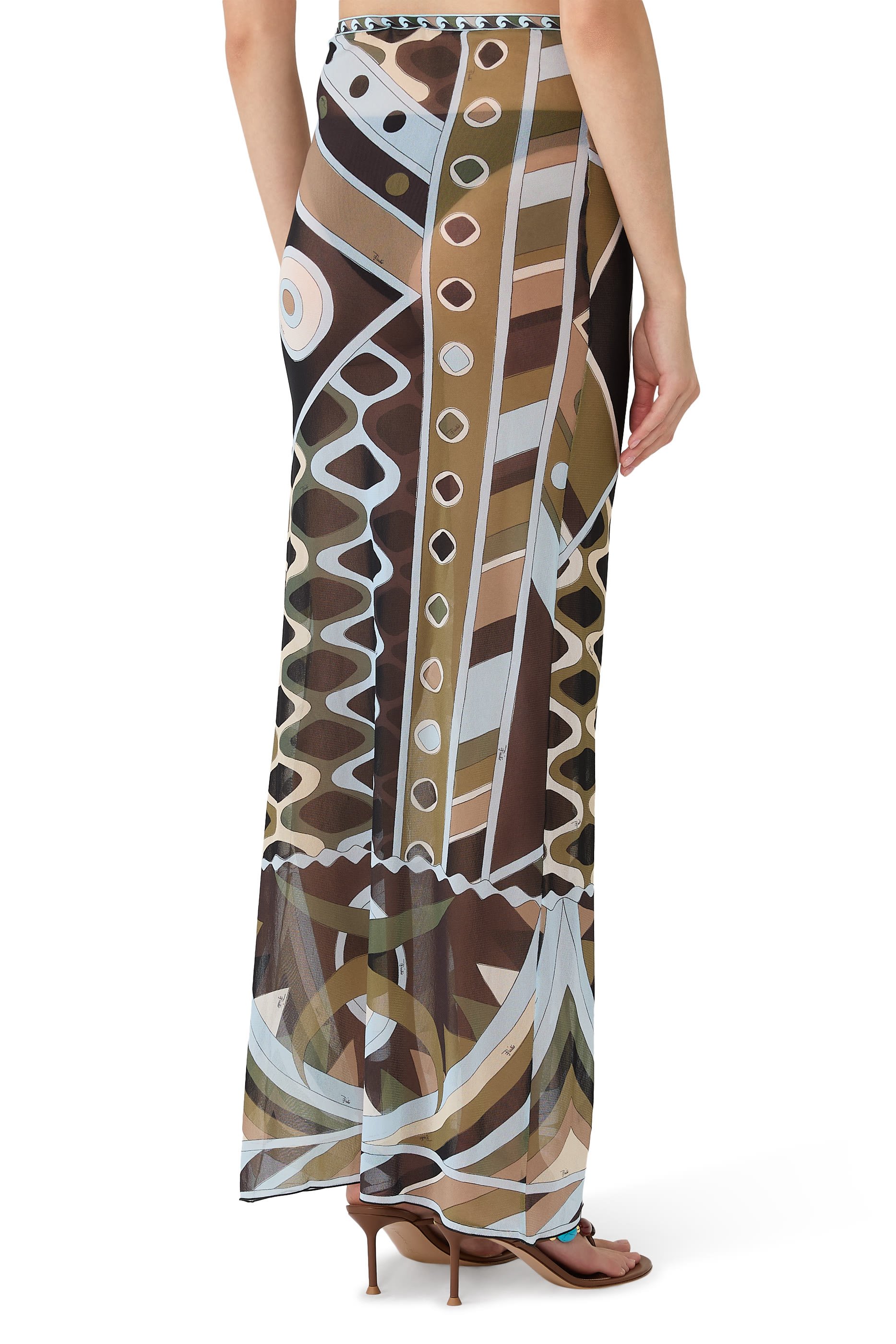 Vivara Print Long Tulle Skirt