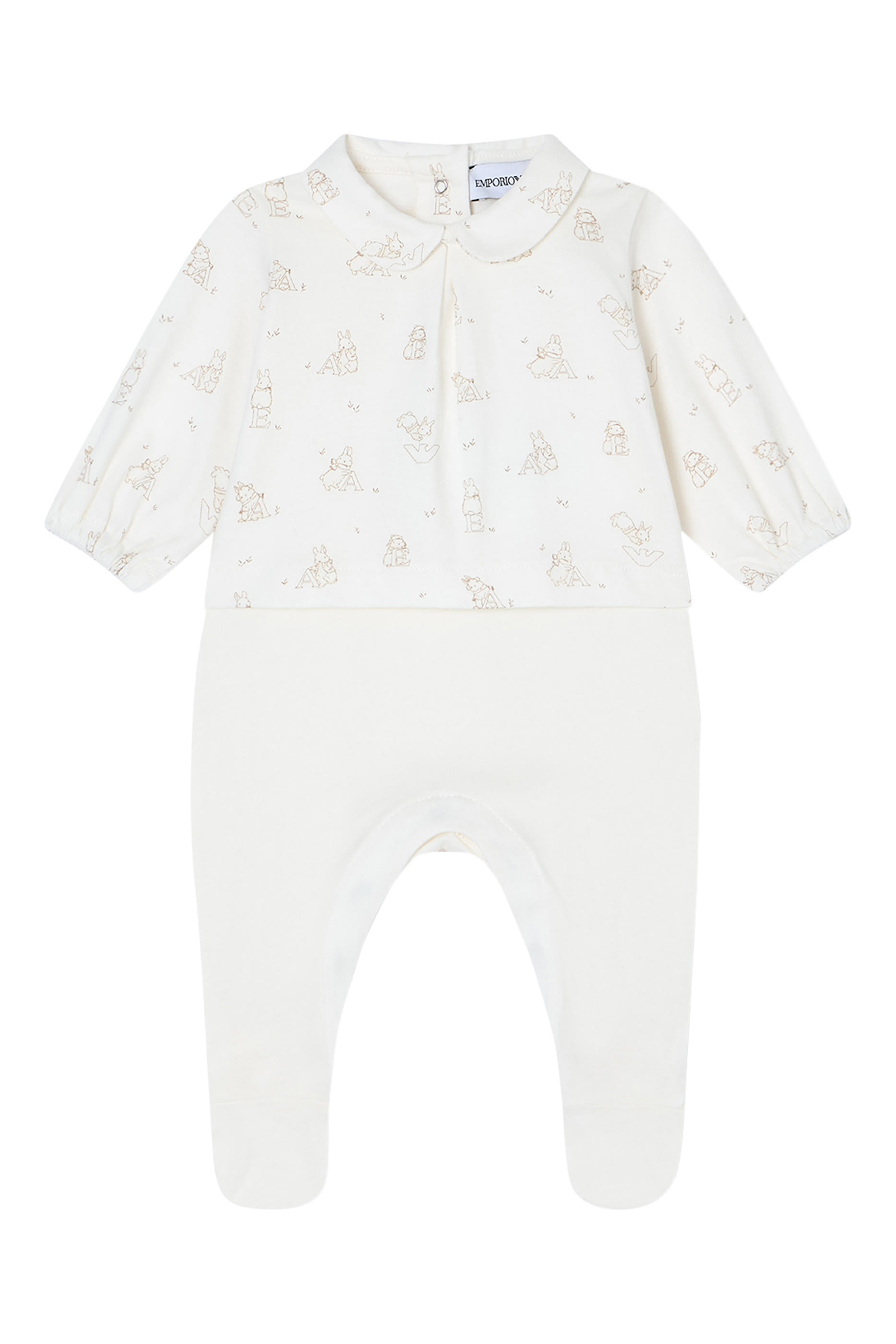 Kids Logo Peter Pan Collar Jersey Onesie