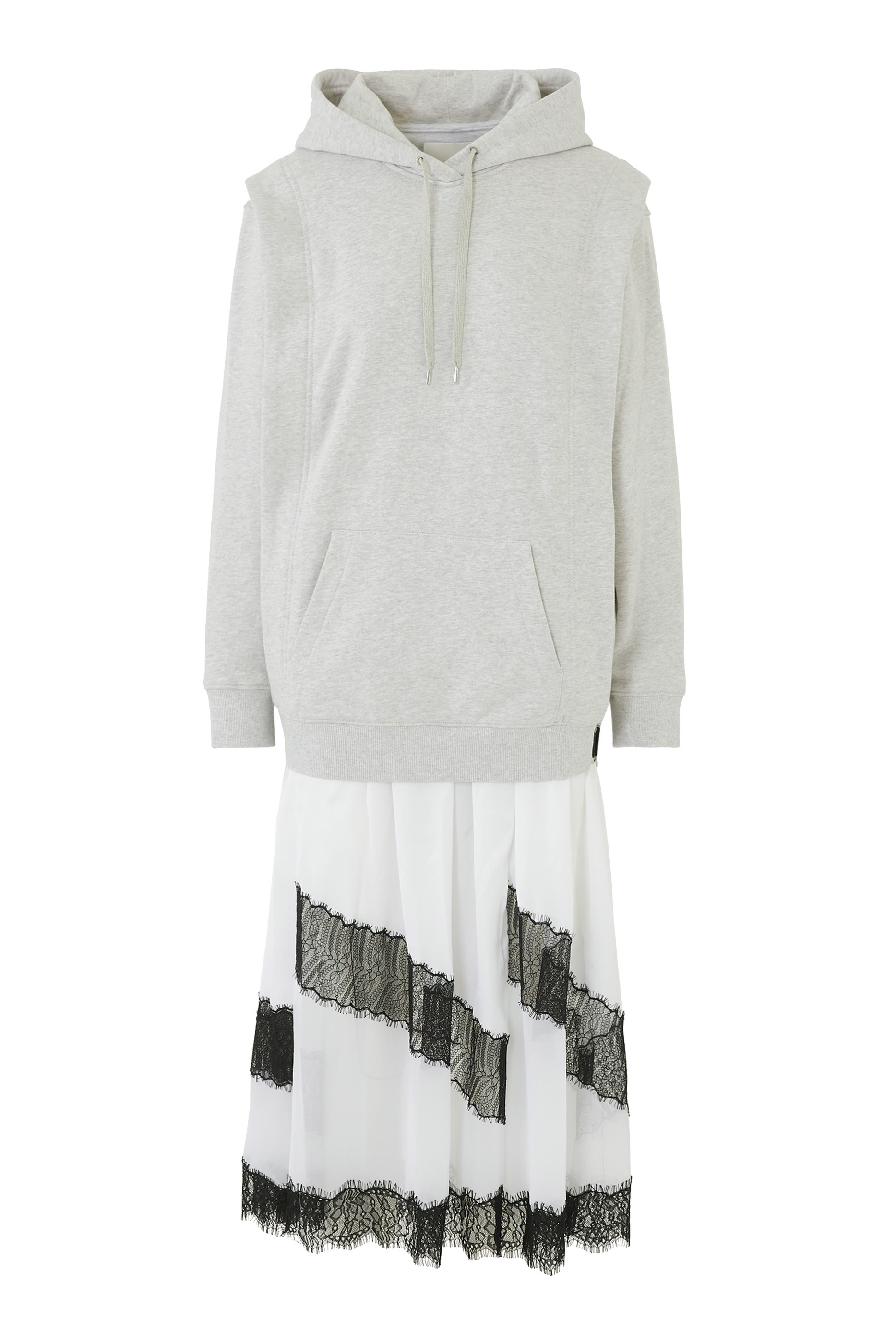 Lace Trim Hoodie Dress