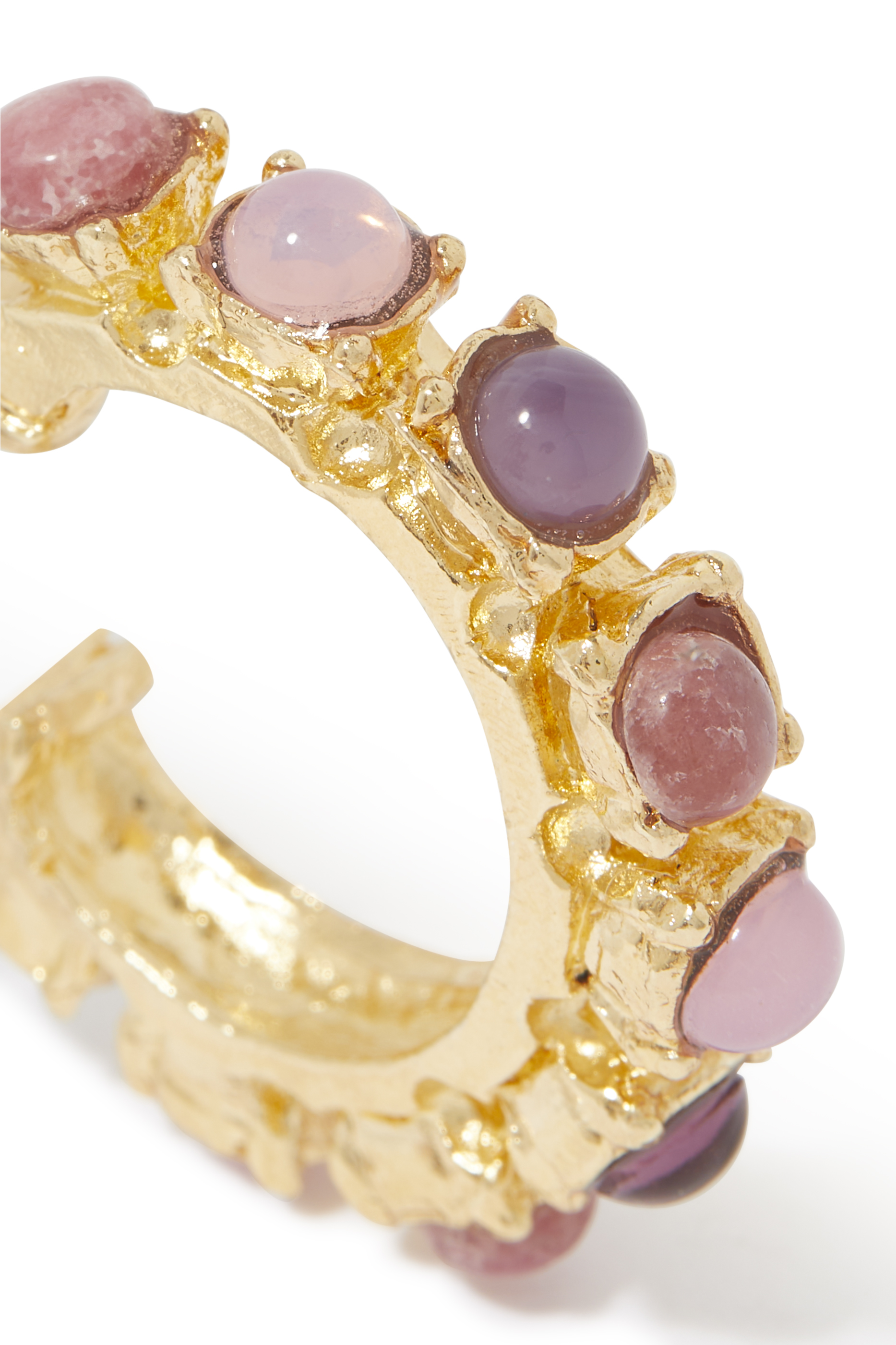 Parelie Hoop Earrings, Gold-Plated Metal