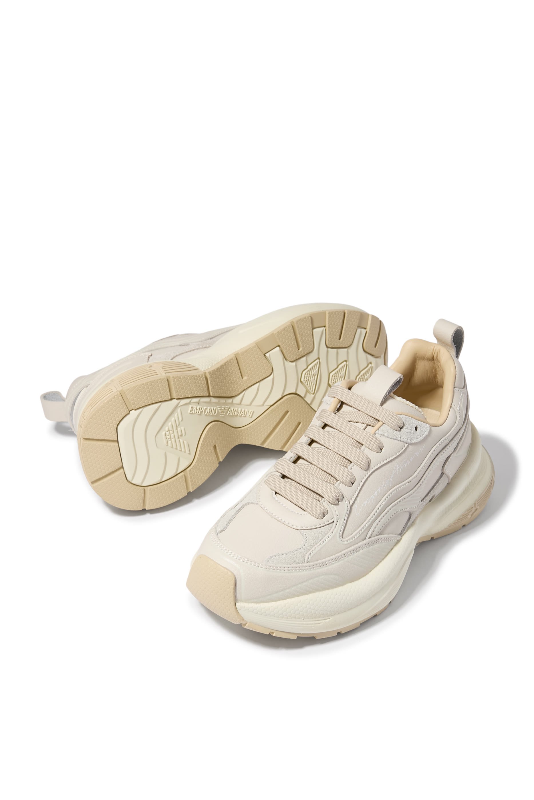 Signature Logo Leather Sneakers