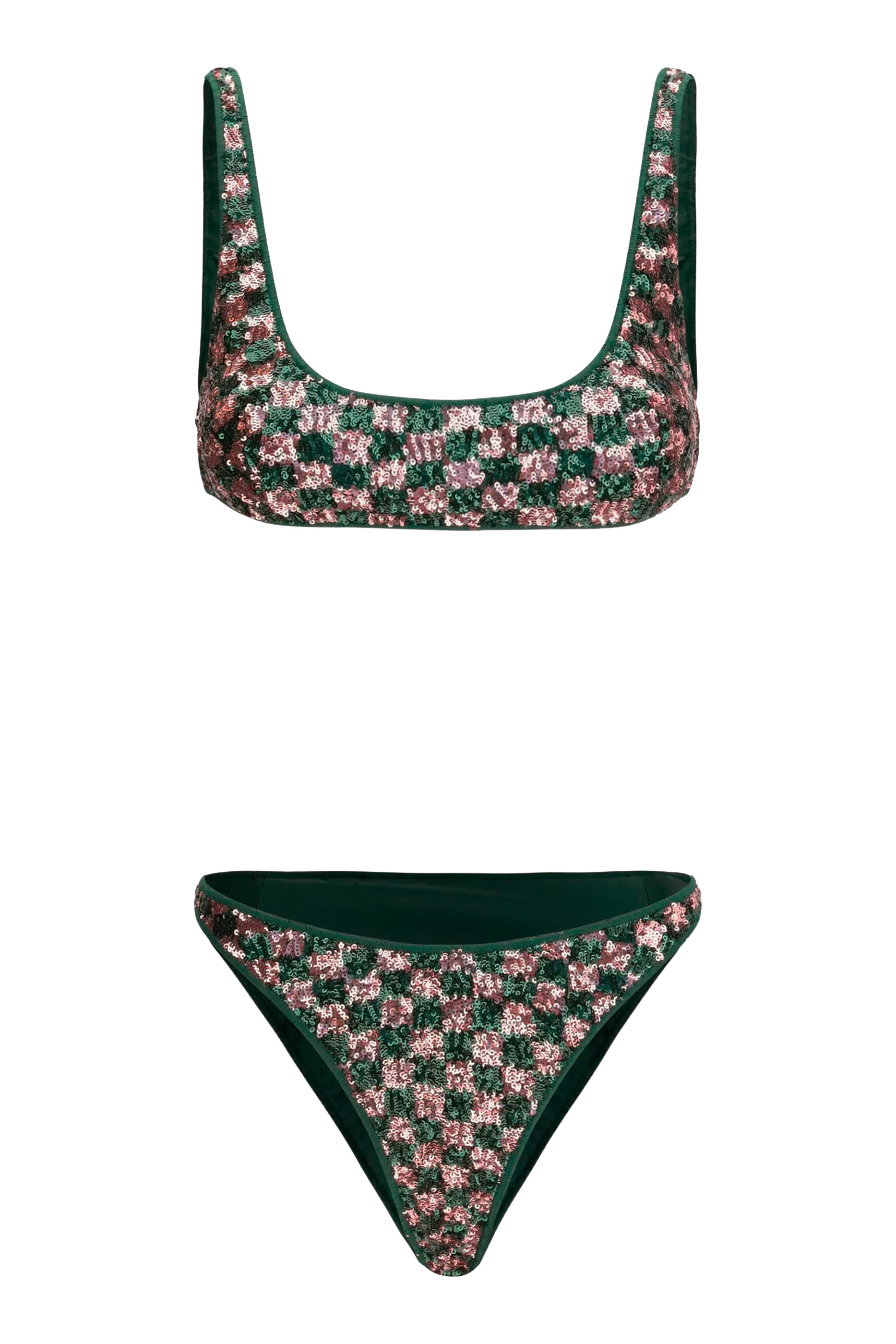 Sequins Chess Sporty Bikini Set