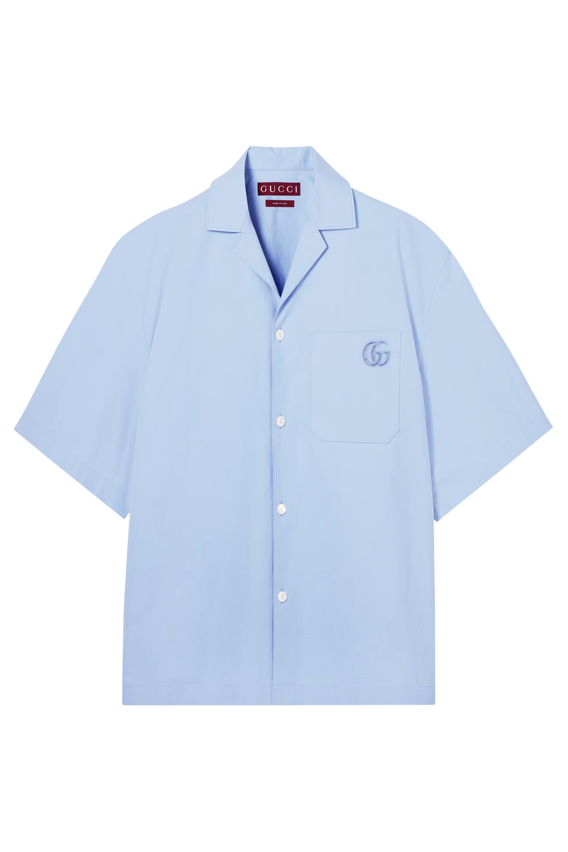 Cotton Poplin Shirt with GG Embroidery