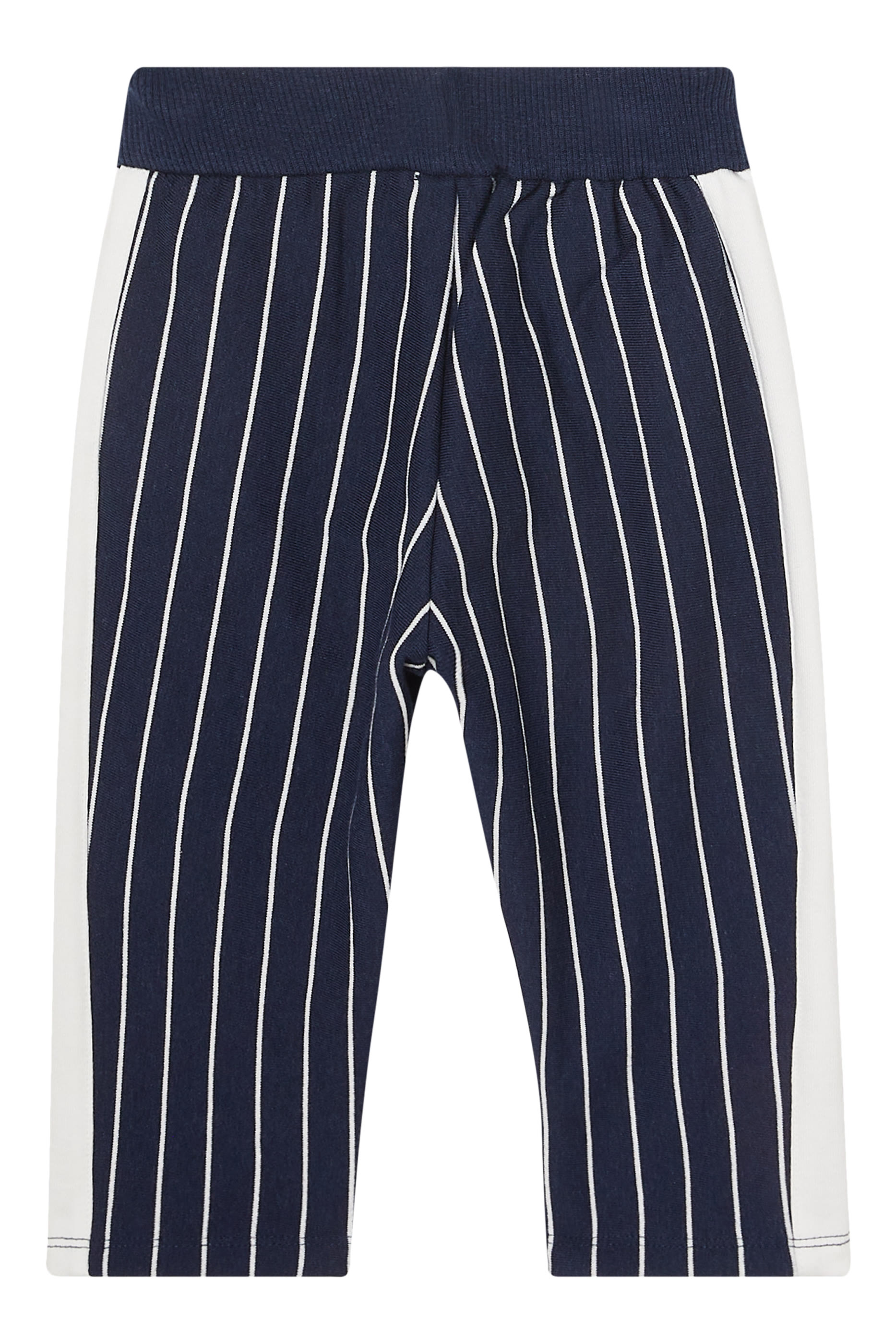 Kids Embroidered Eagle Logo Striped Trousers