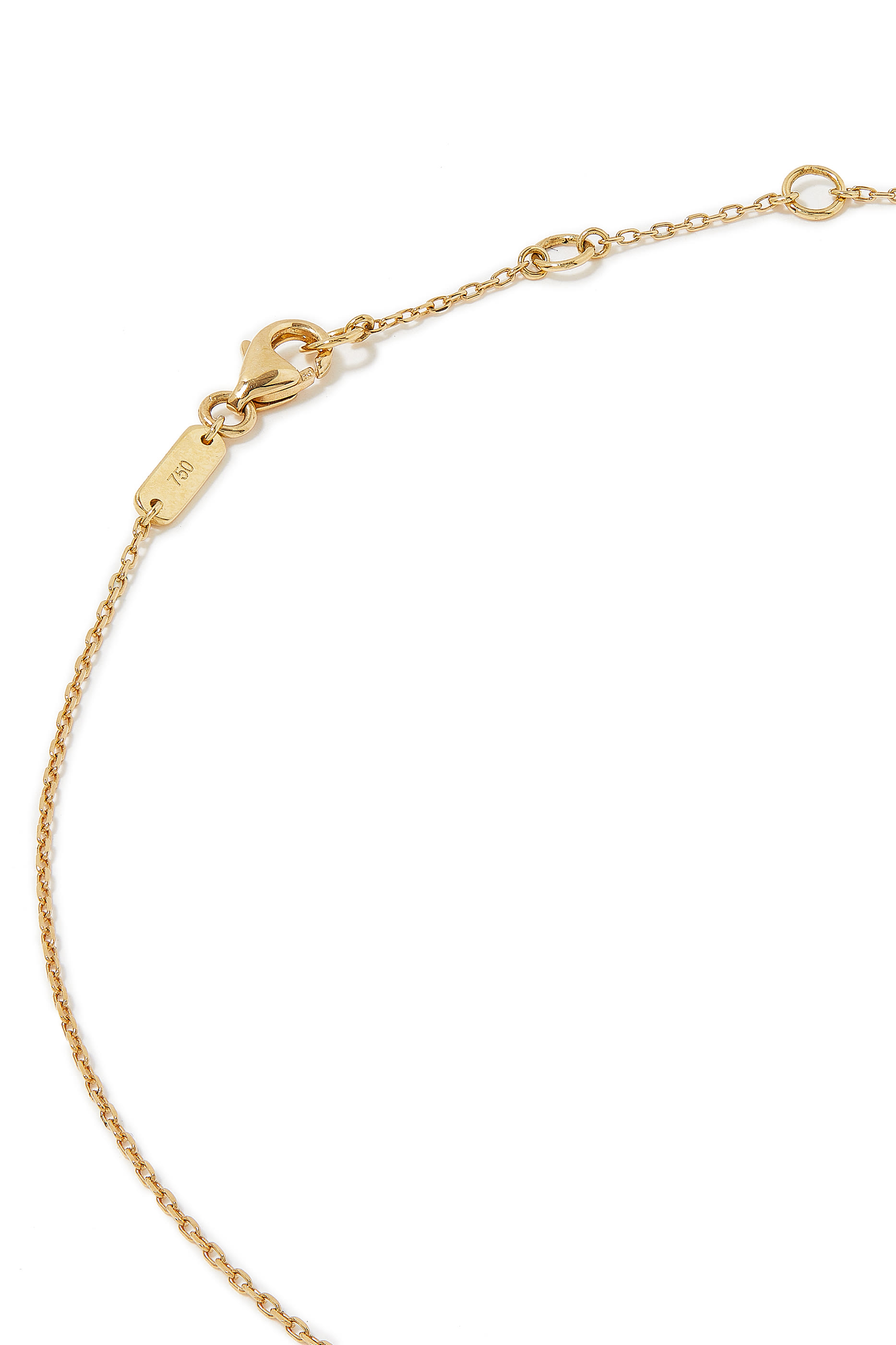 Kids Butterfly Arabic Letter Jeem Pendant Necklace, 18k Yellow Gold With Enamel