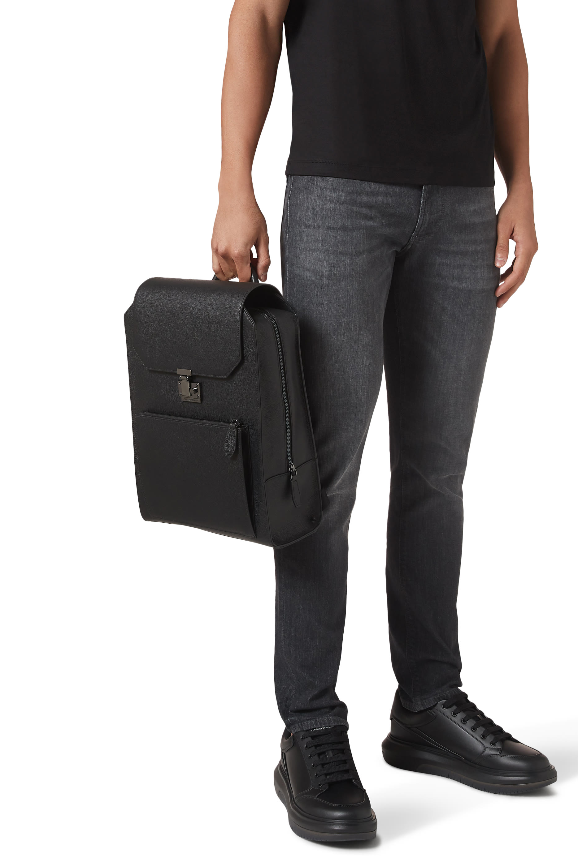 Tumbled-Leather Backpack