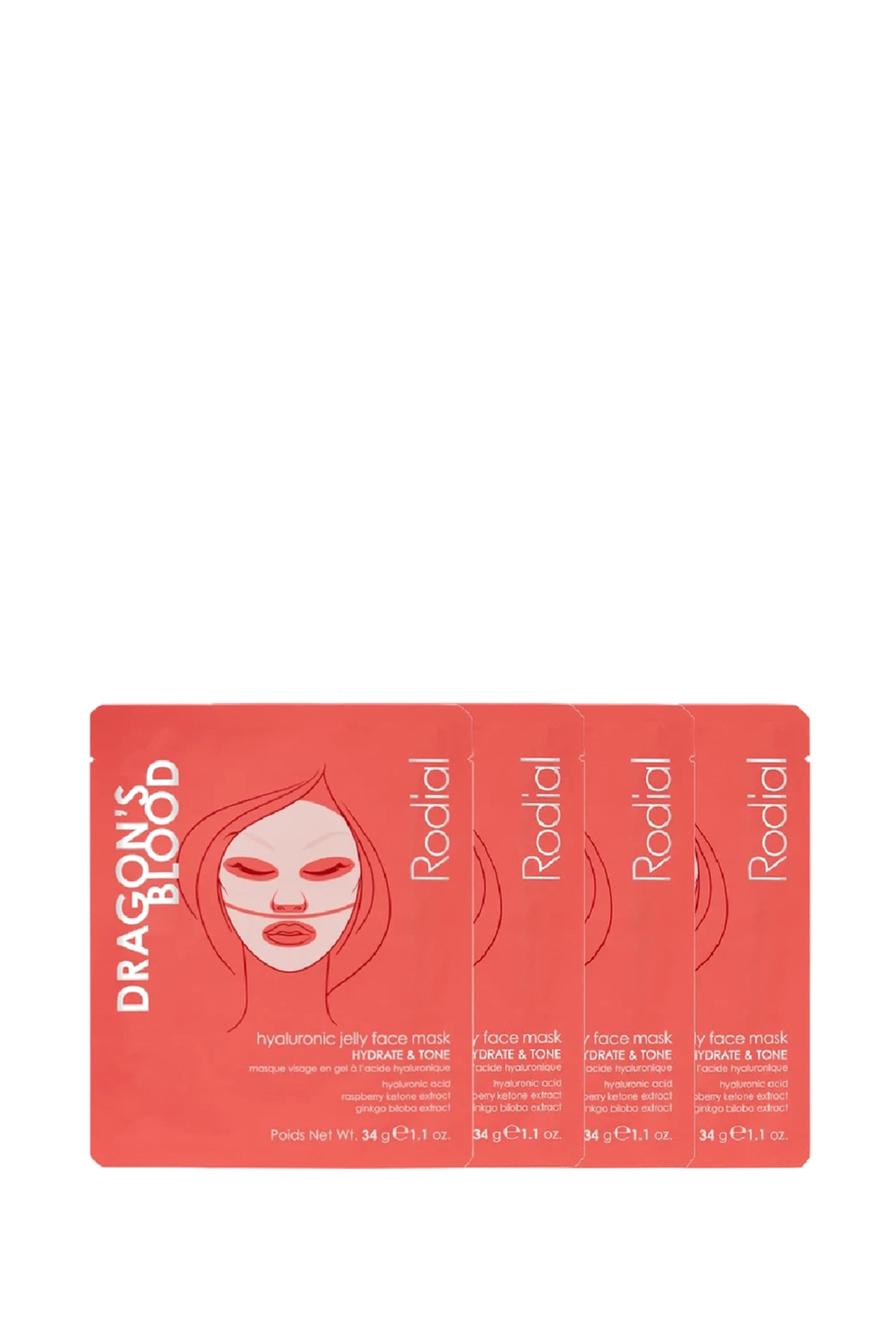 Dragon's Blood Hyaluronic Jelly Face Mask Pack of 4