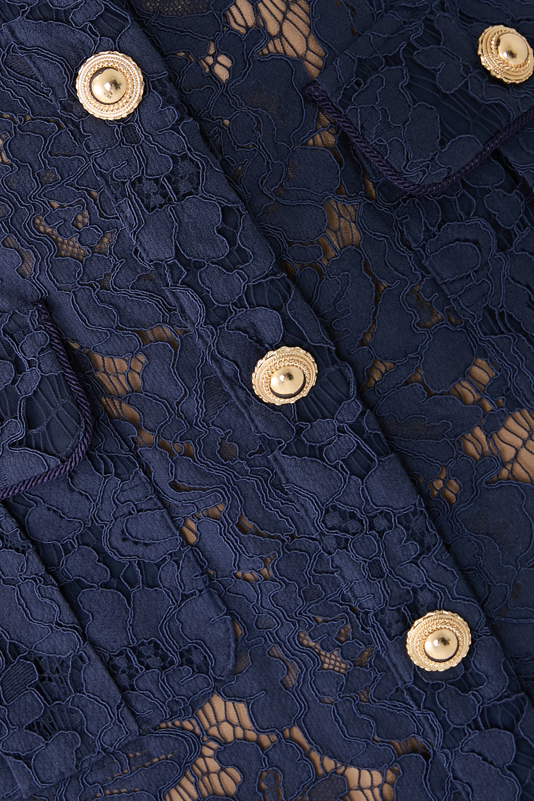 Lace Contrast Collar Midi Dress