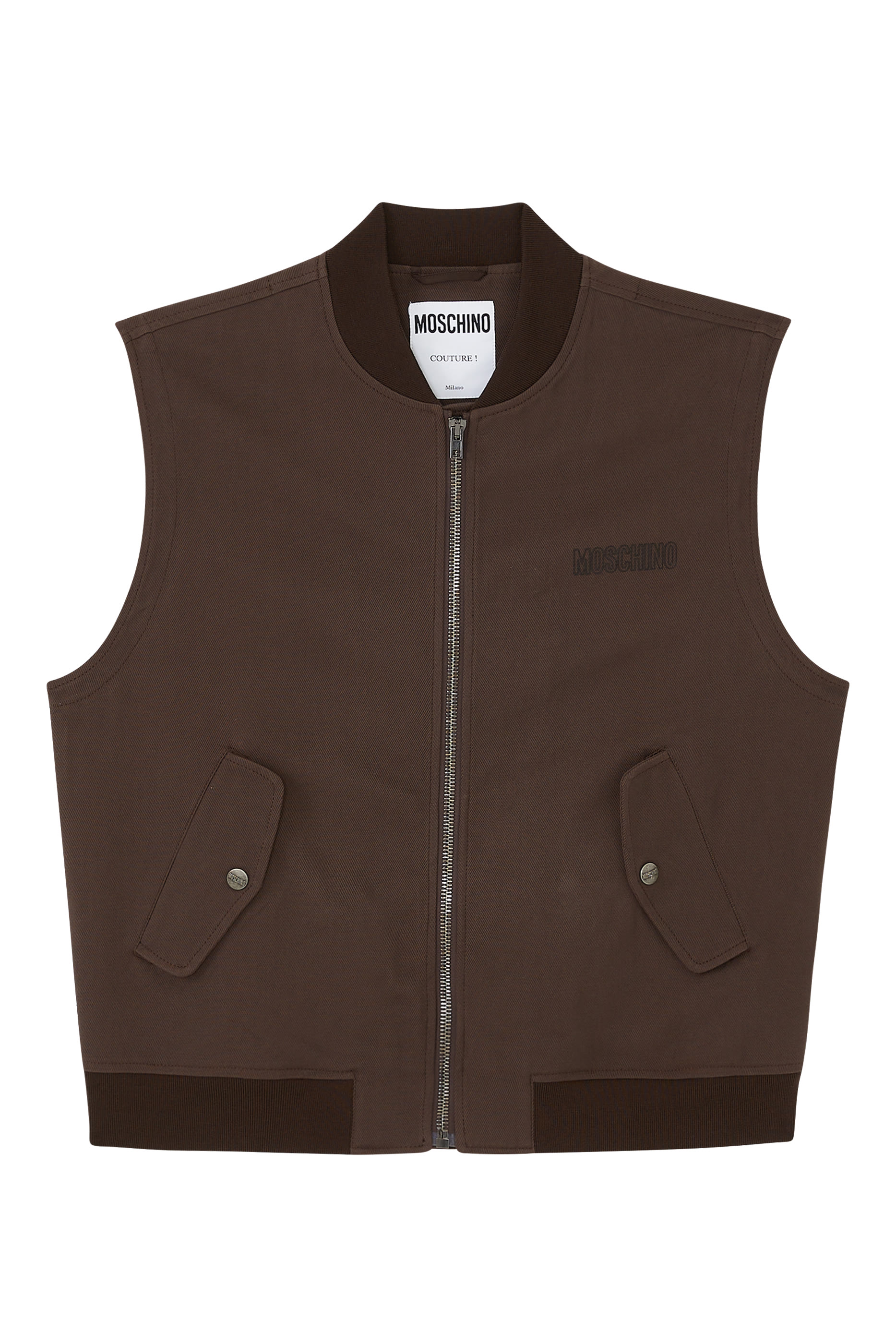 Outline Cotton Wool Zip Vest